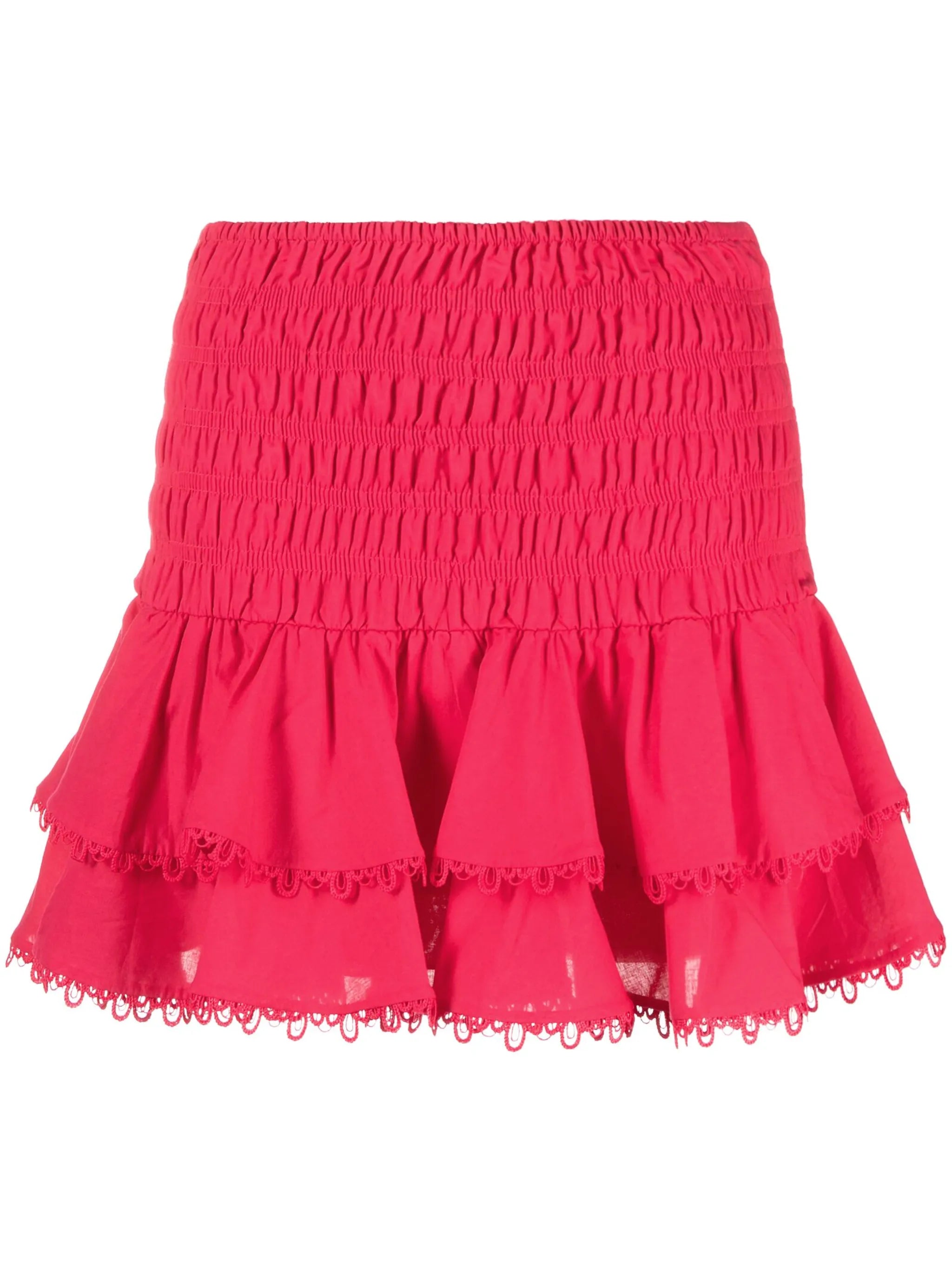 Gladi ruffled cotton-blend mini skirt
