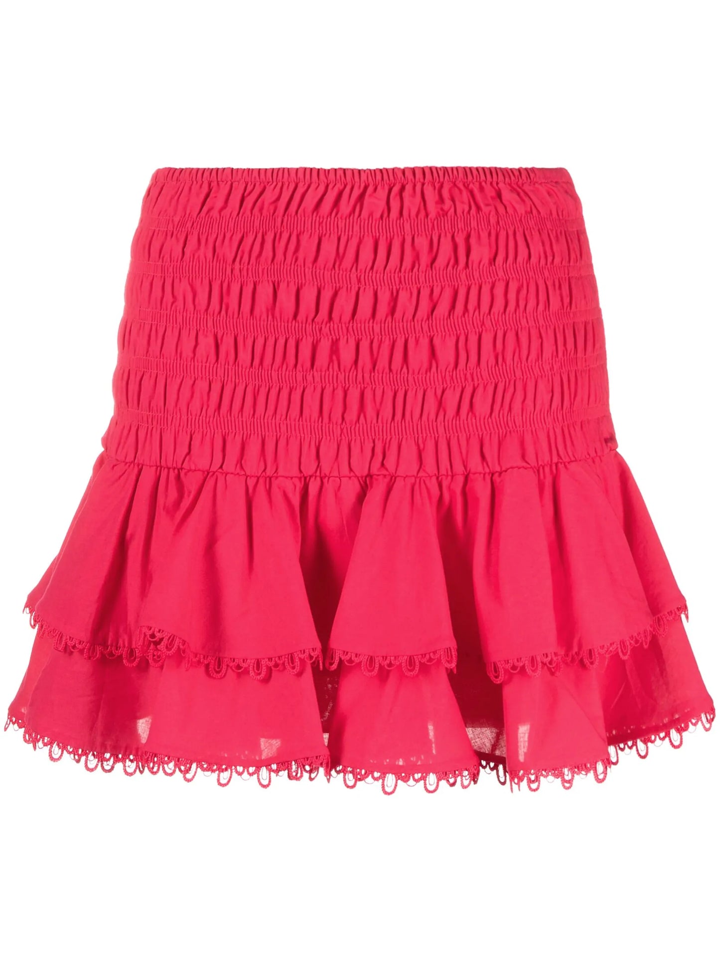 Gladi ruffled cotton-blend mini skirt