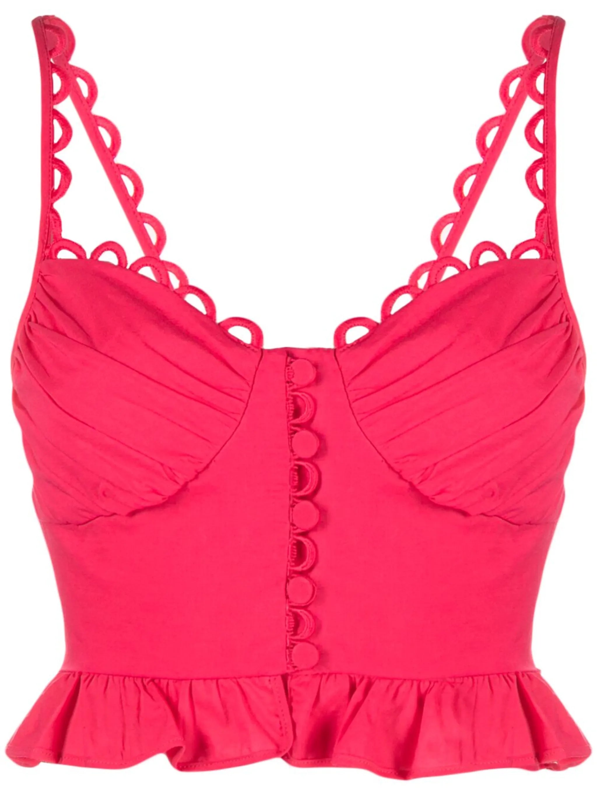 Maro sweetheart-neck crop top