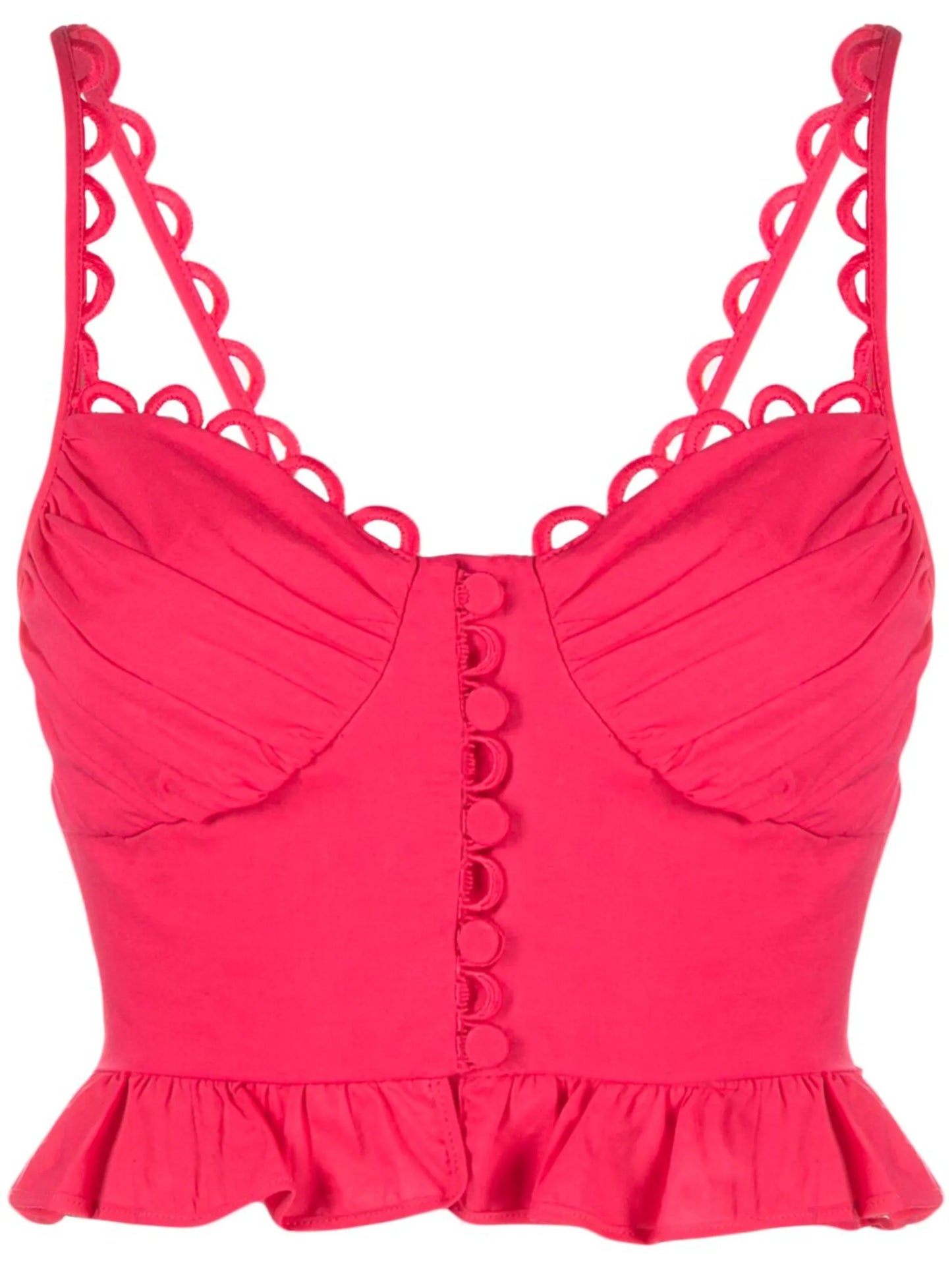 Maro sweetheart-neck crop top
