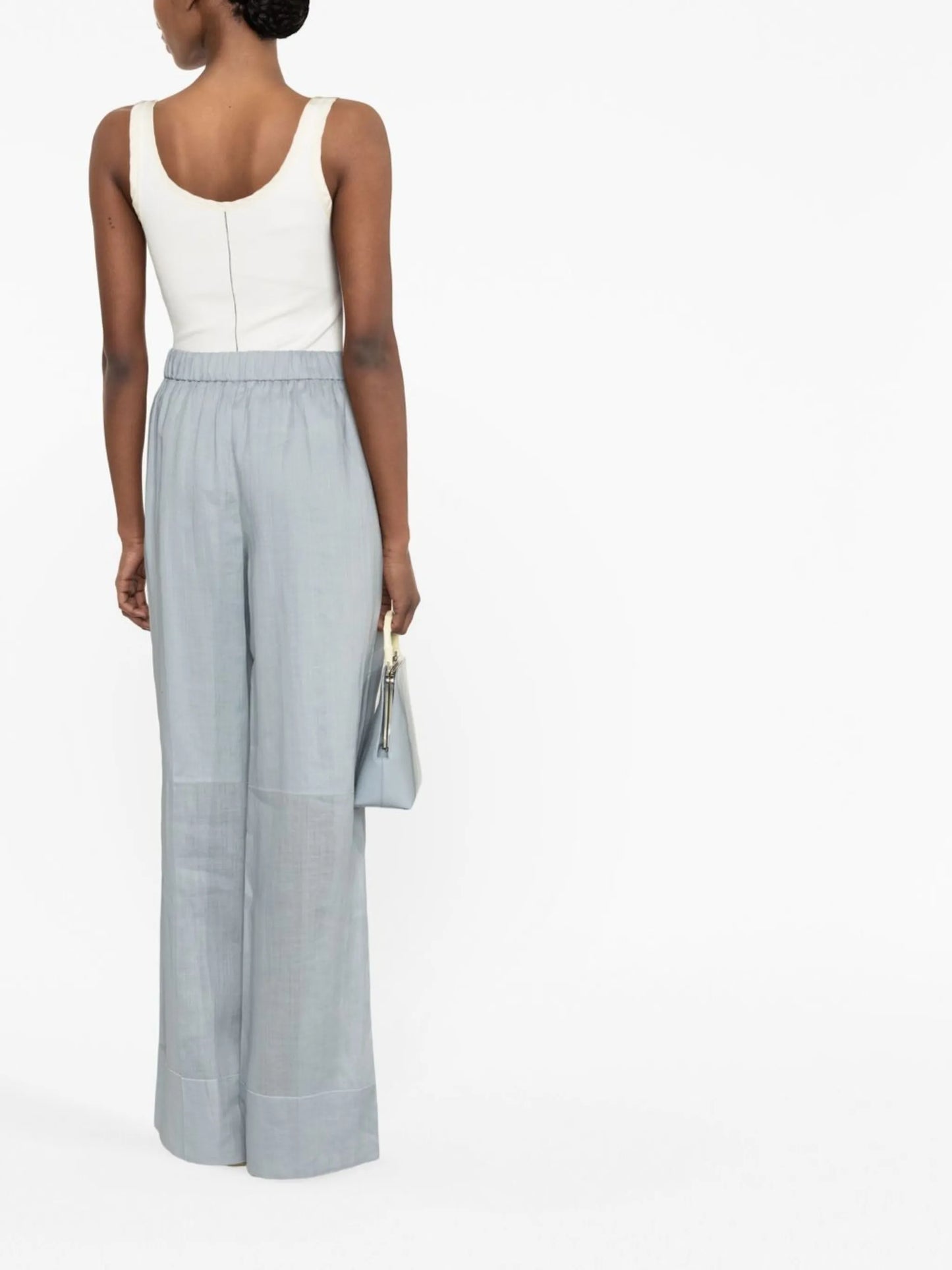 high-waisted wide-leg trousers