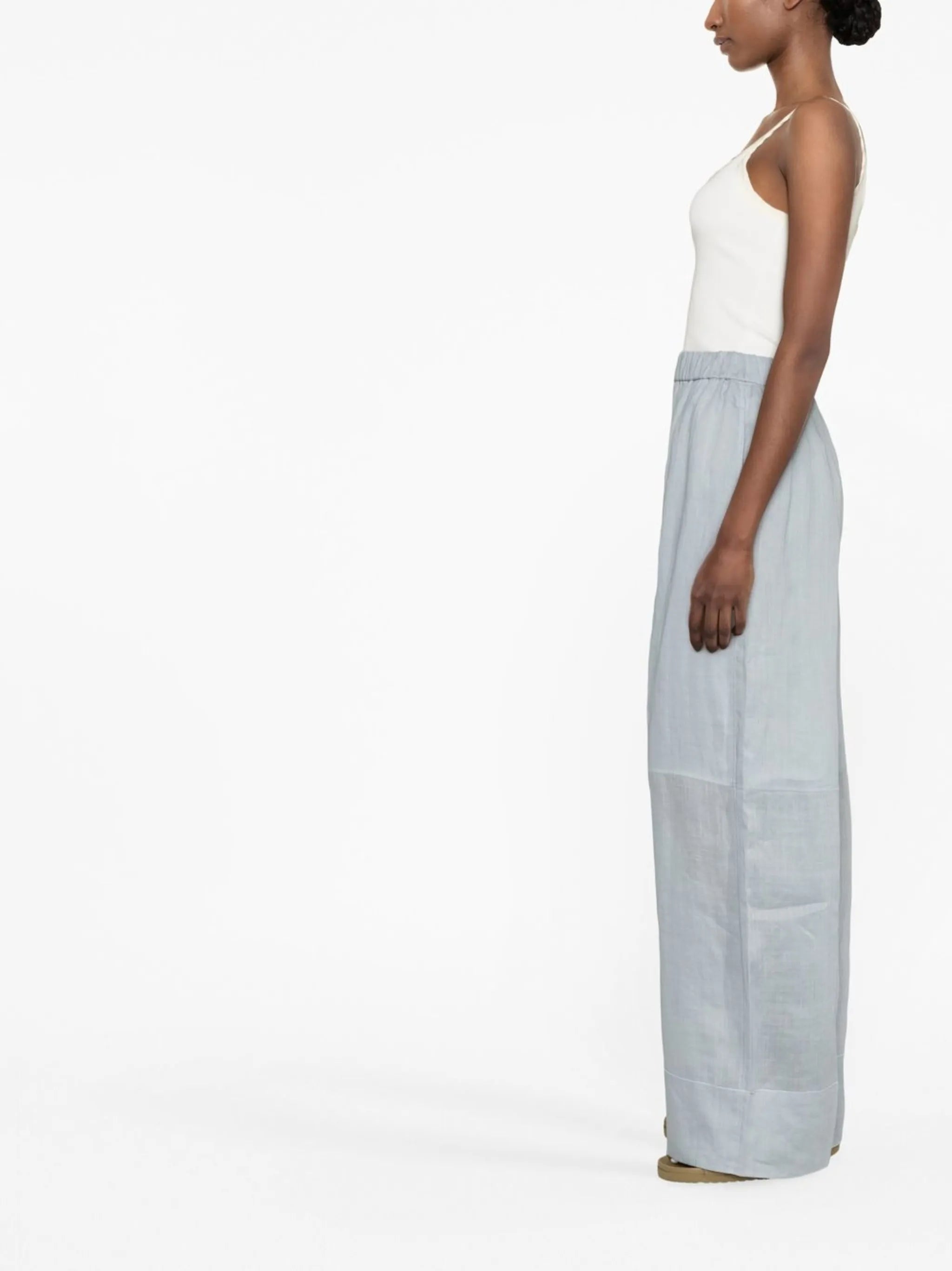 high-waisted wide-leg trousers