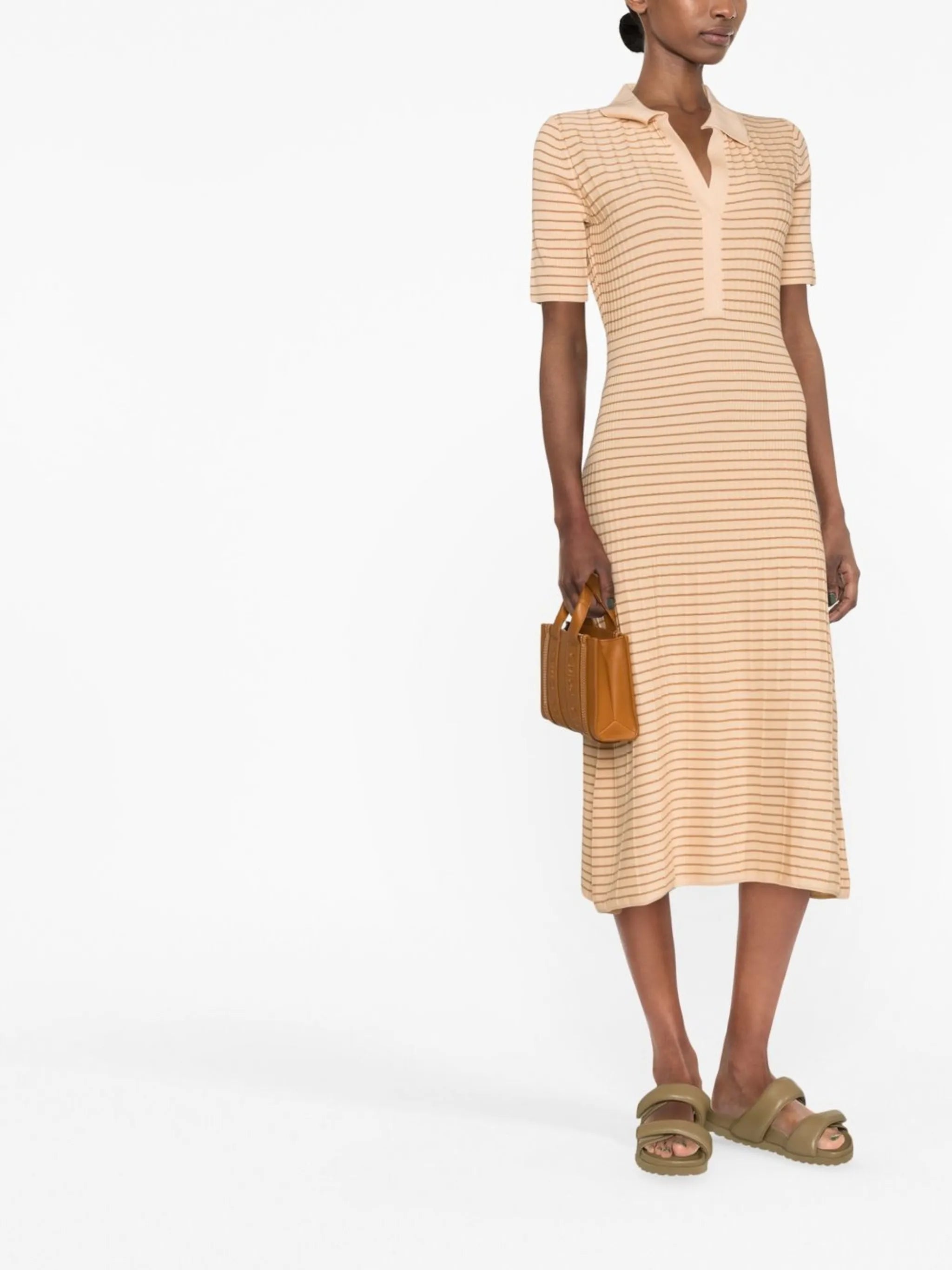 striped knit merino dress