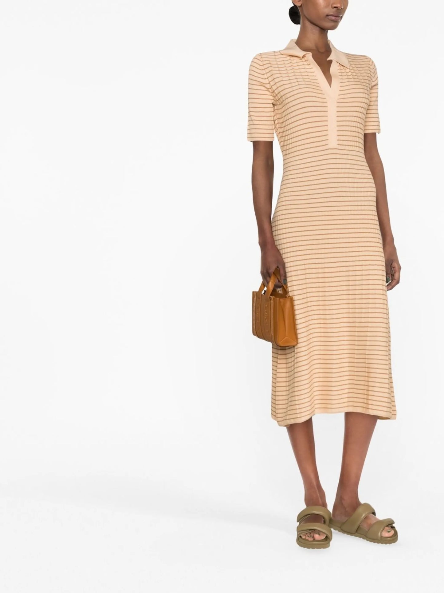 striped knit merino dress