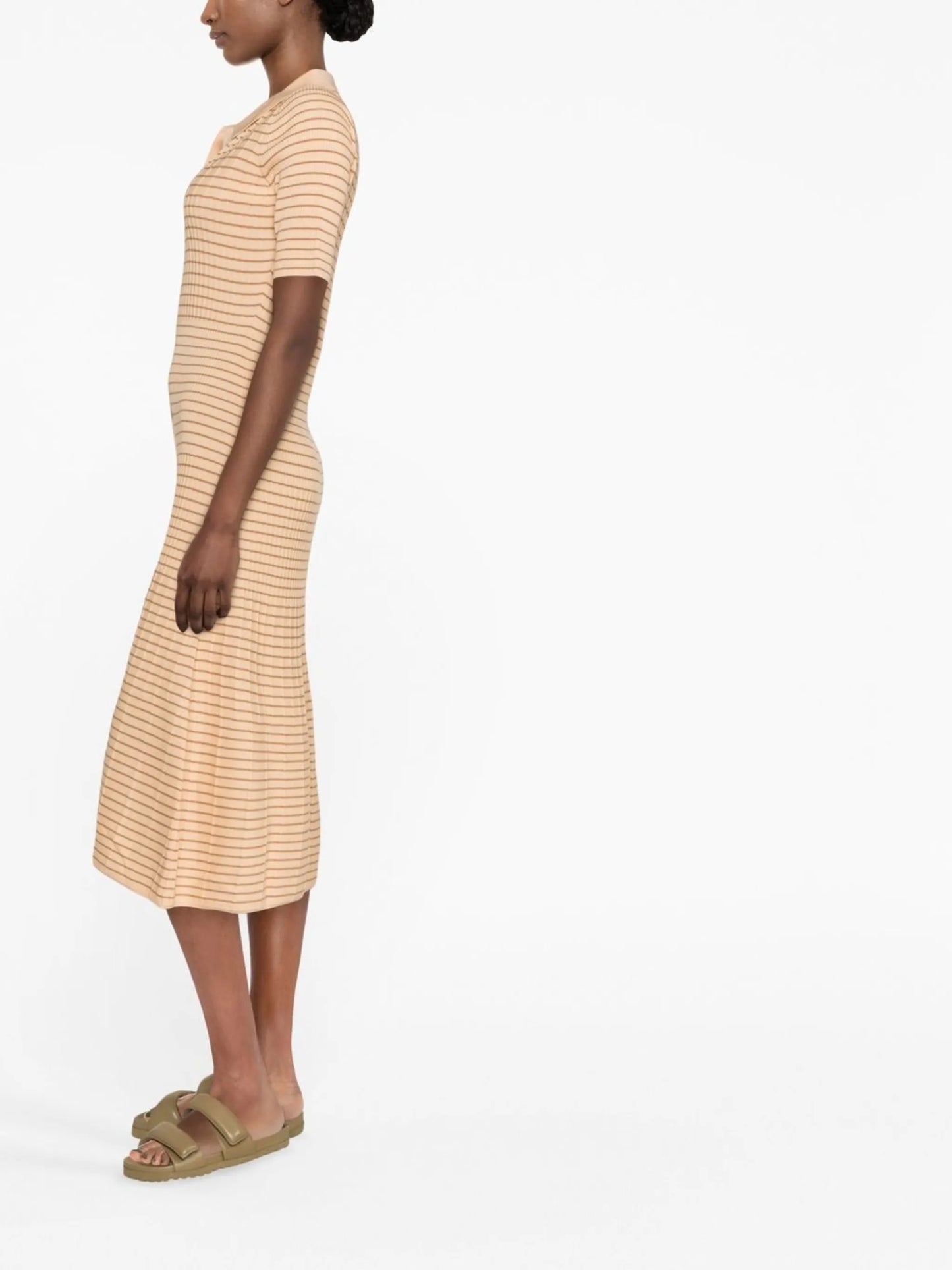 striped knit merino dress