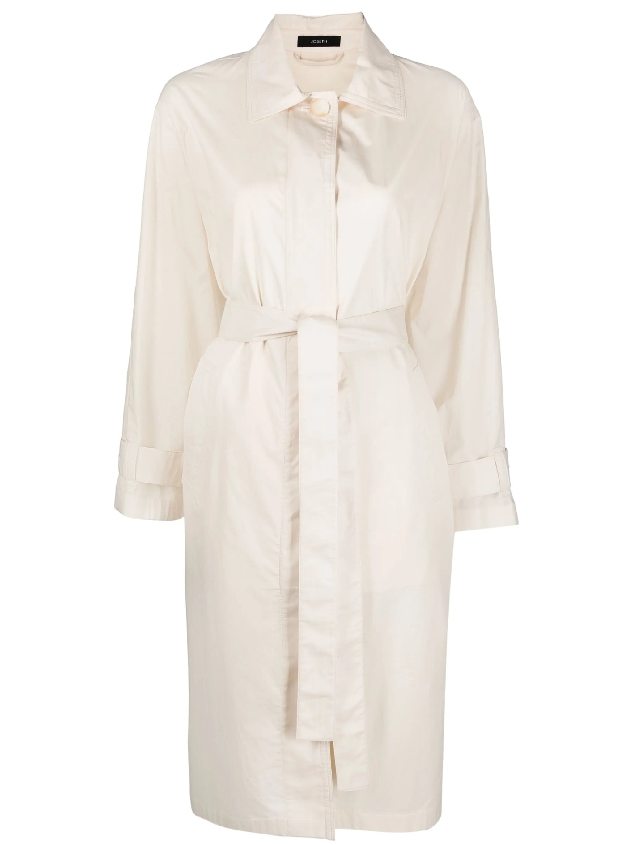 tied-waist trench coat