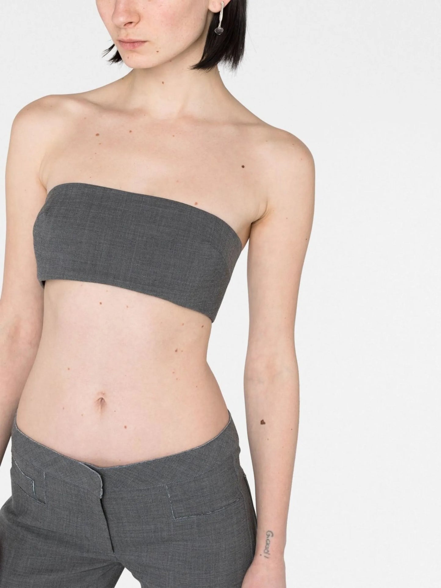 strapeless bustier-style top