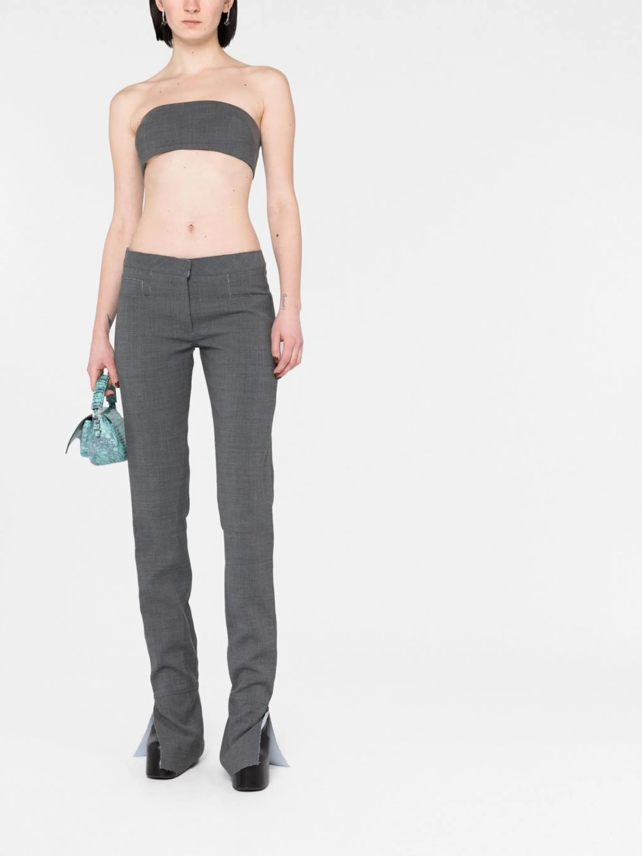 unfinishe-effect trousers