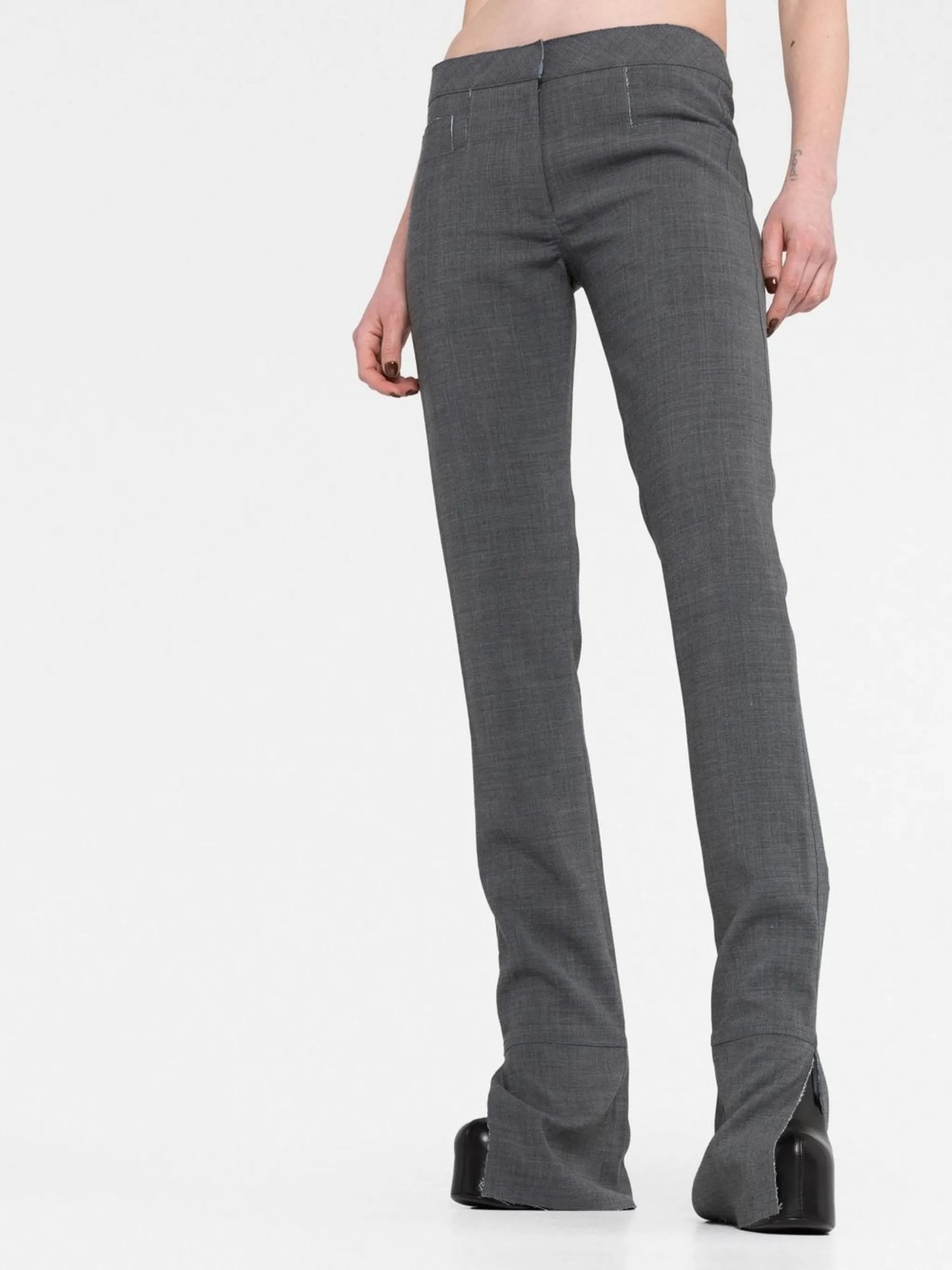 unfinishe-effect trousers