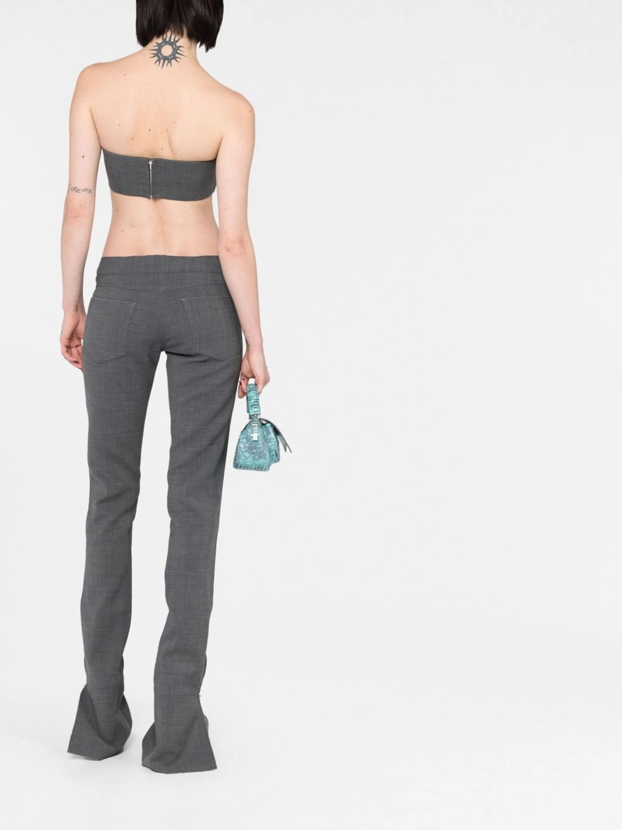 unfinishe-effect trousers