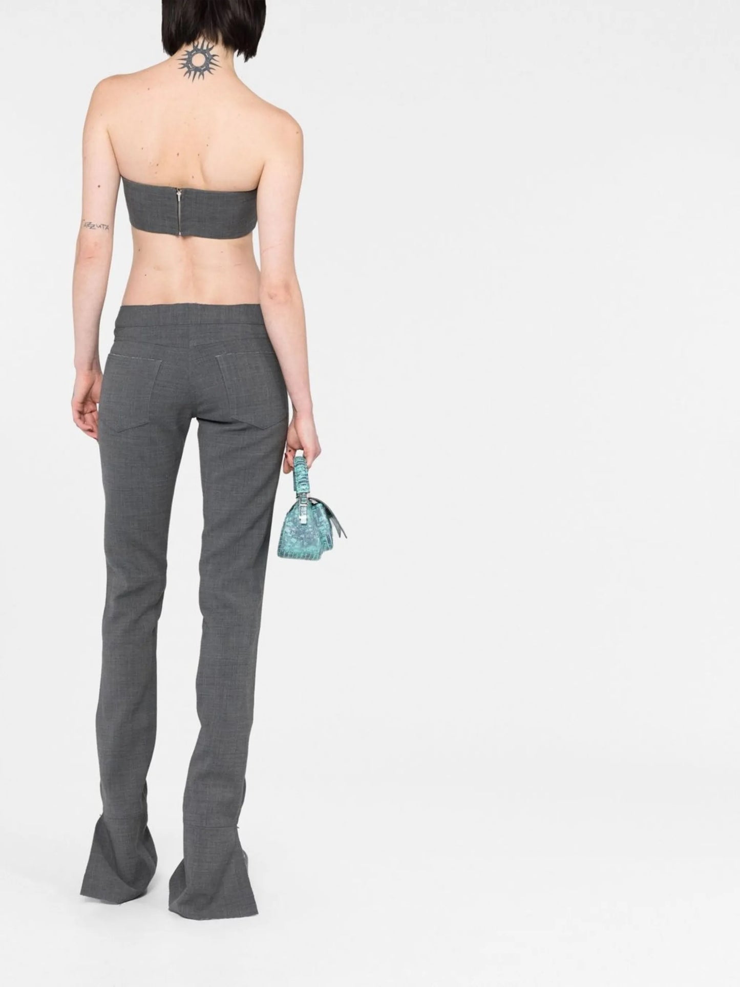 unfinishe-effect trousers