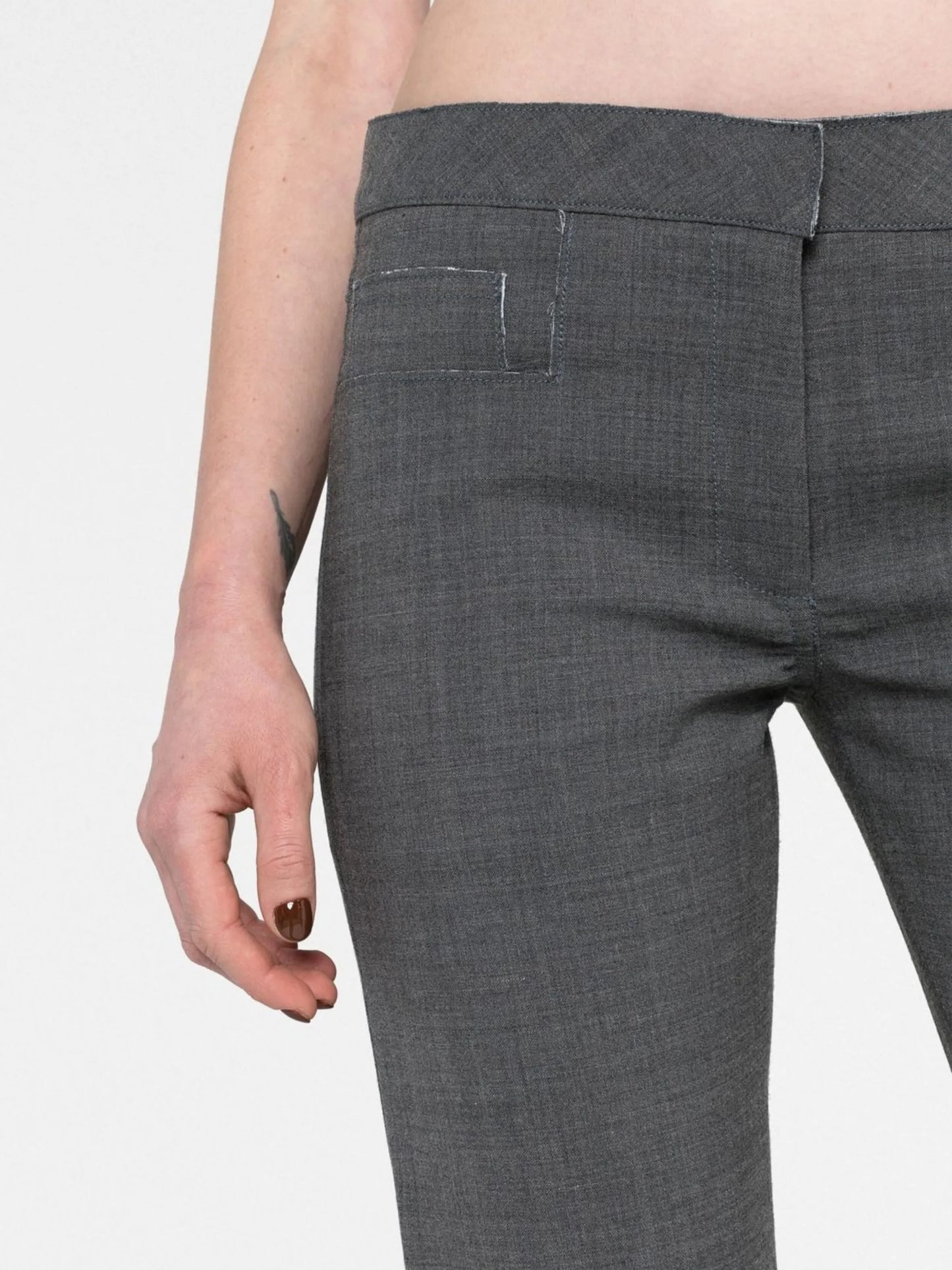 unfinishe-effect trousers