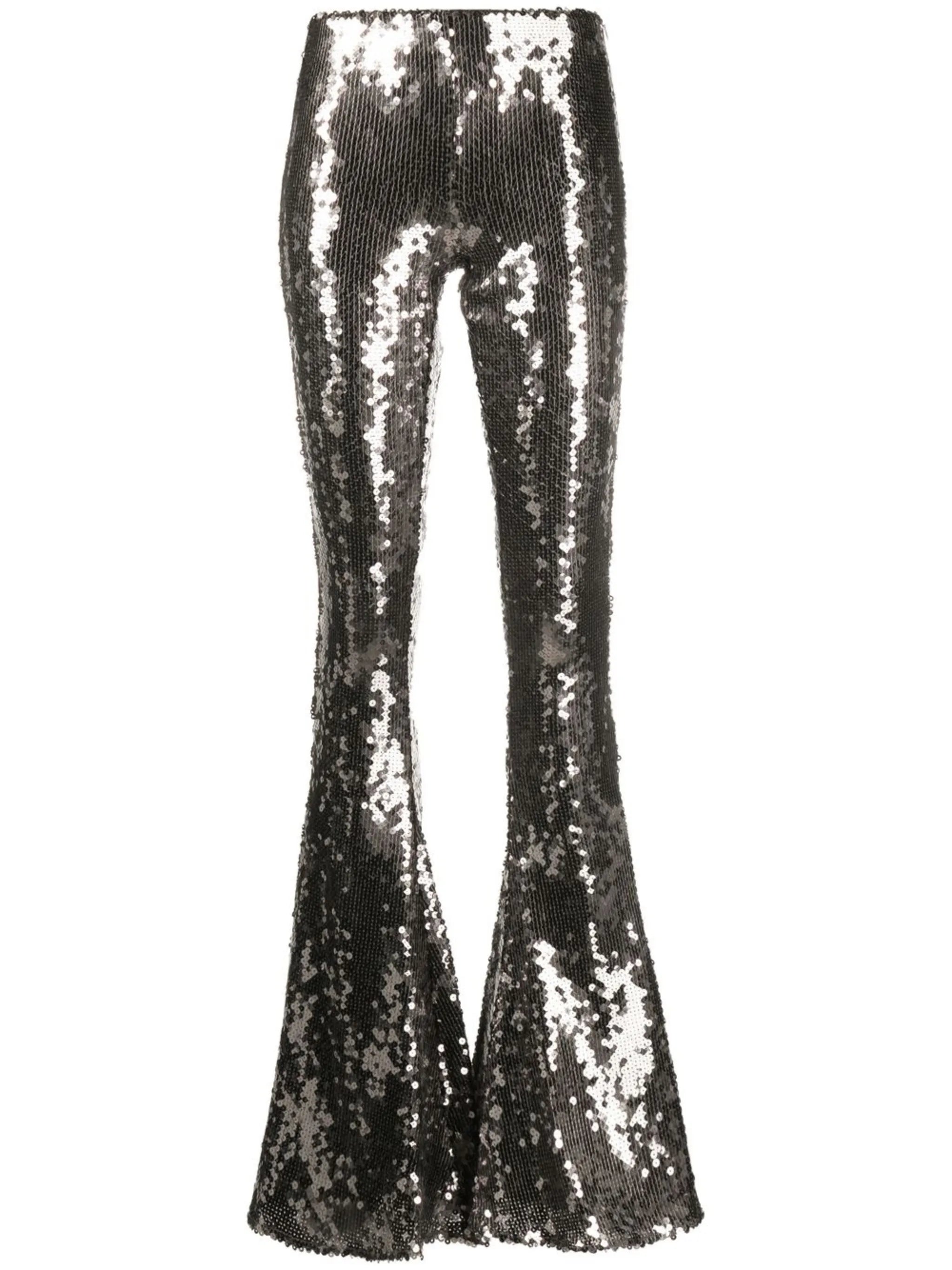 sequin-embellished flared trousers