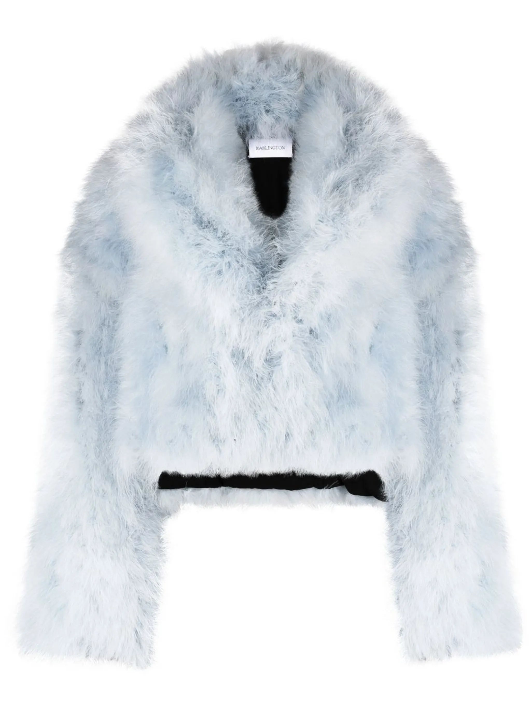 feather-trim cropped jacket