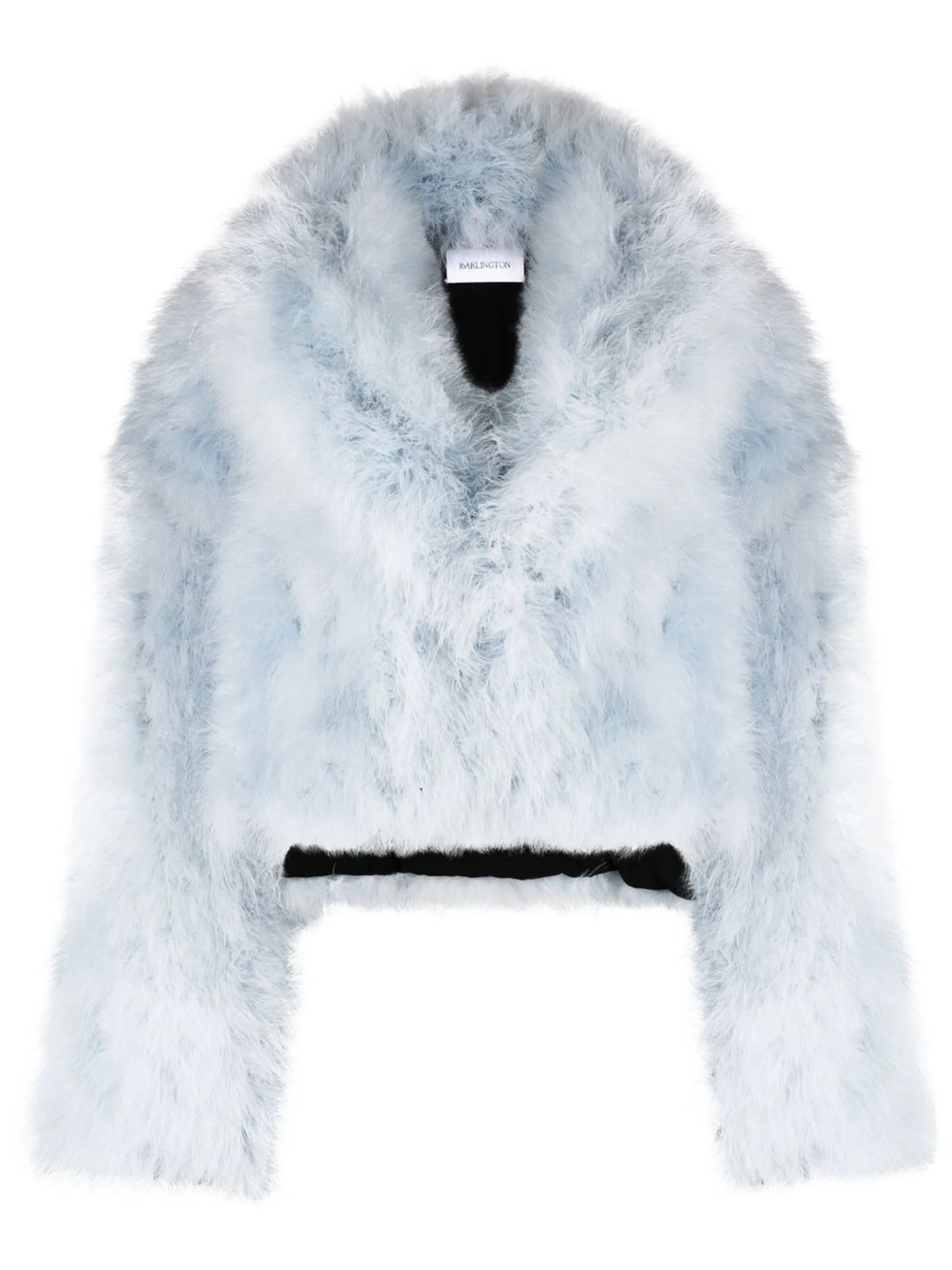 feather-trim cropped jacket