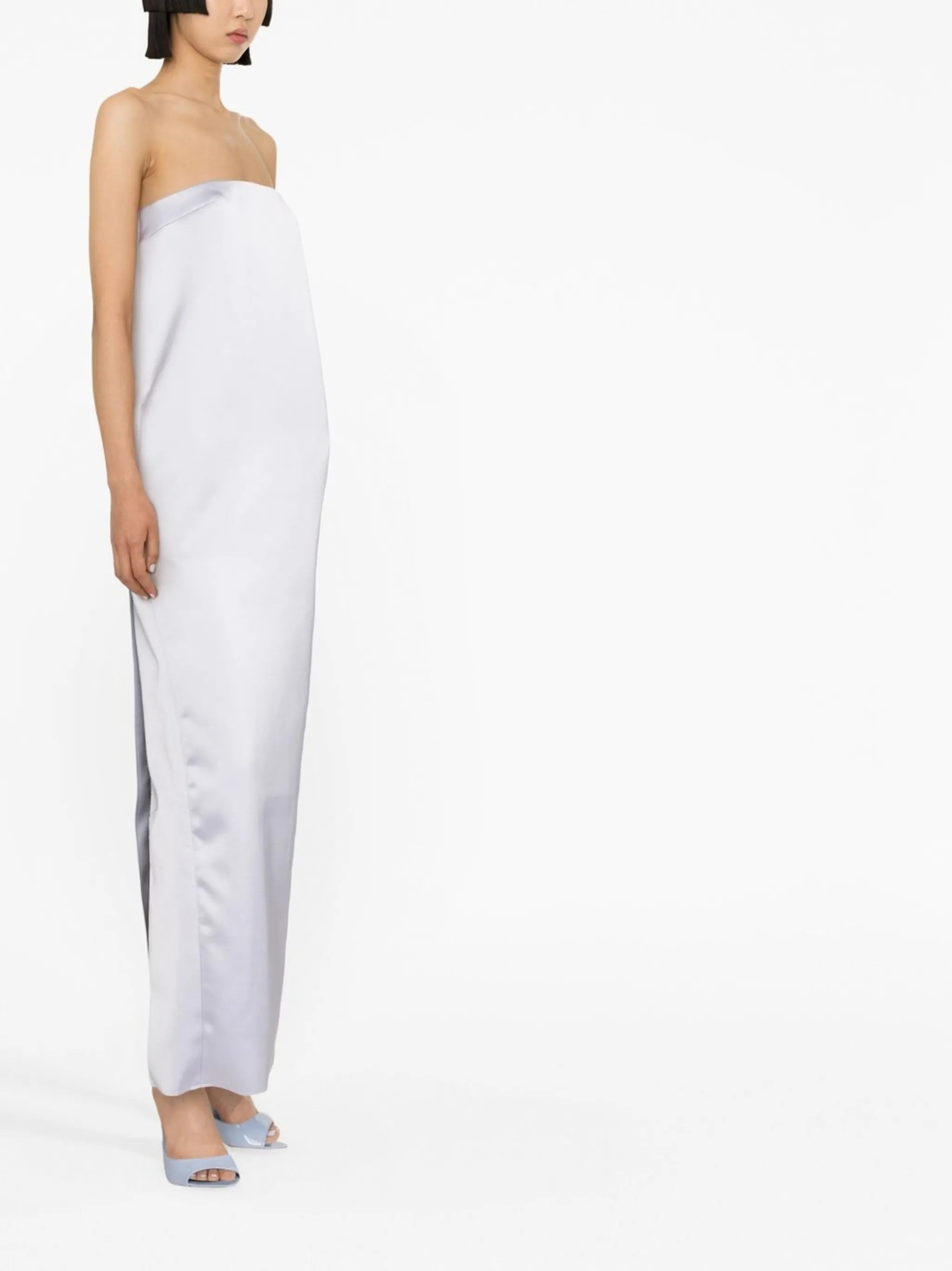 strapless slit-detail dress