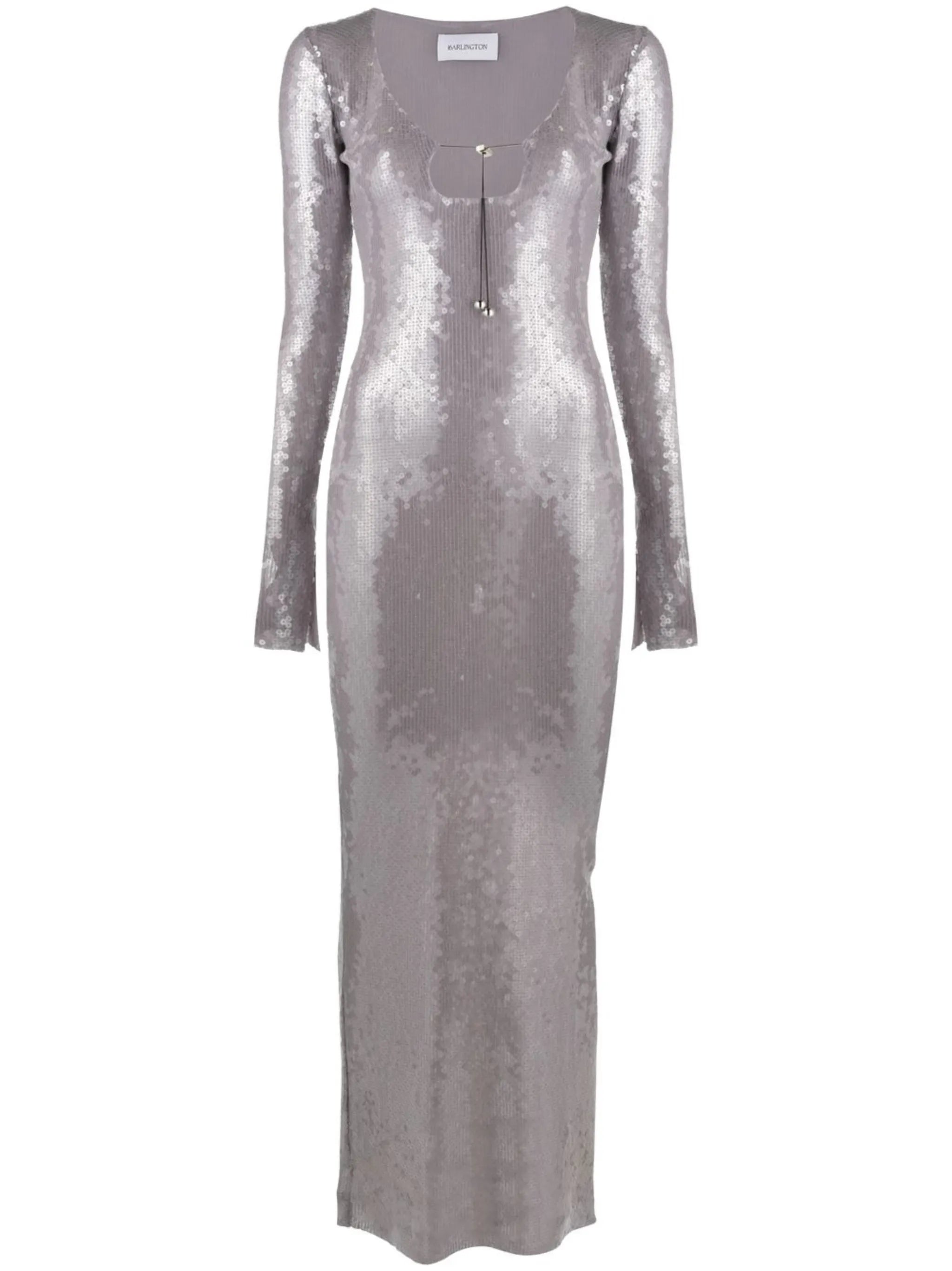 sequin-embellished long-sleeve dress