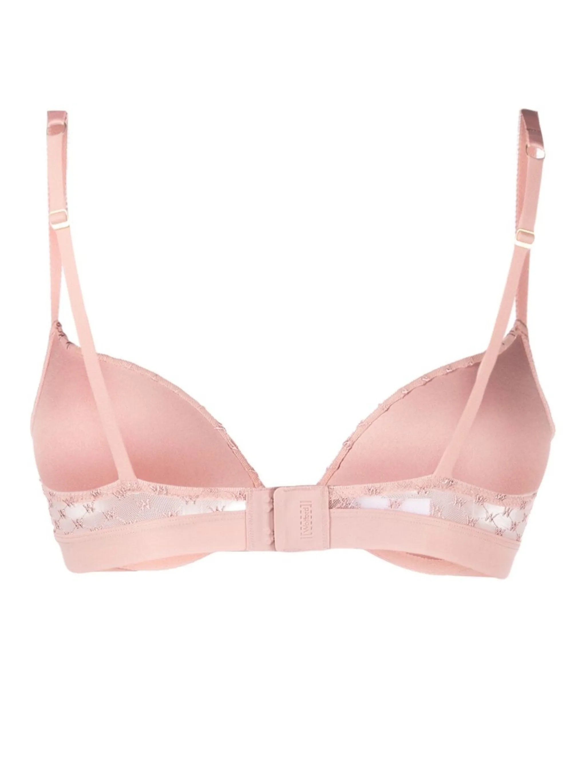 logo-embroidered demi-cup bra