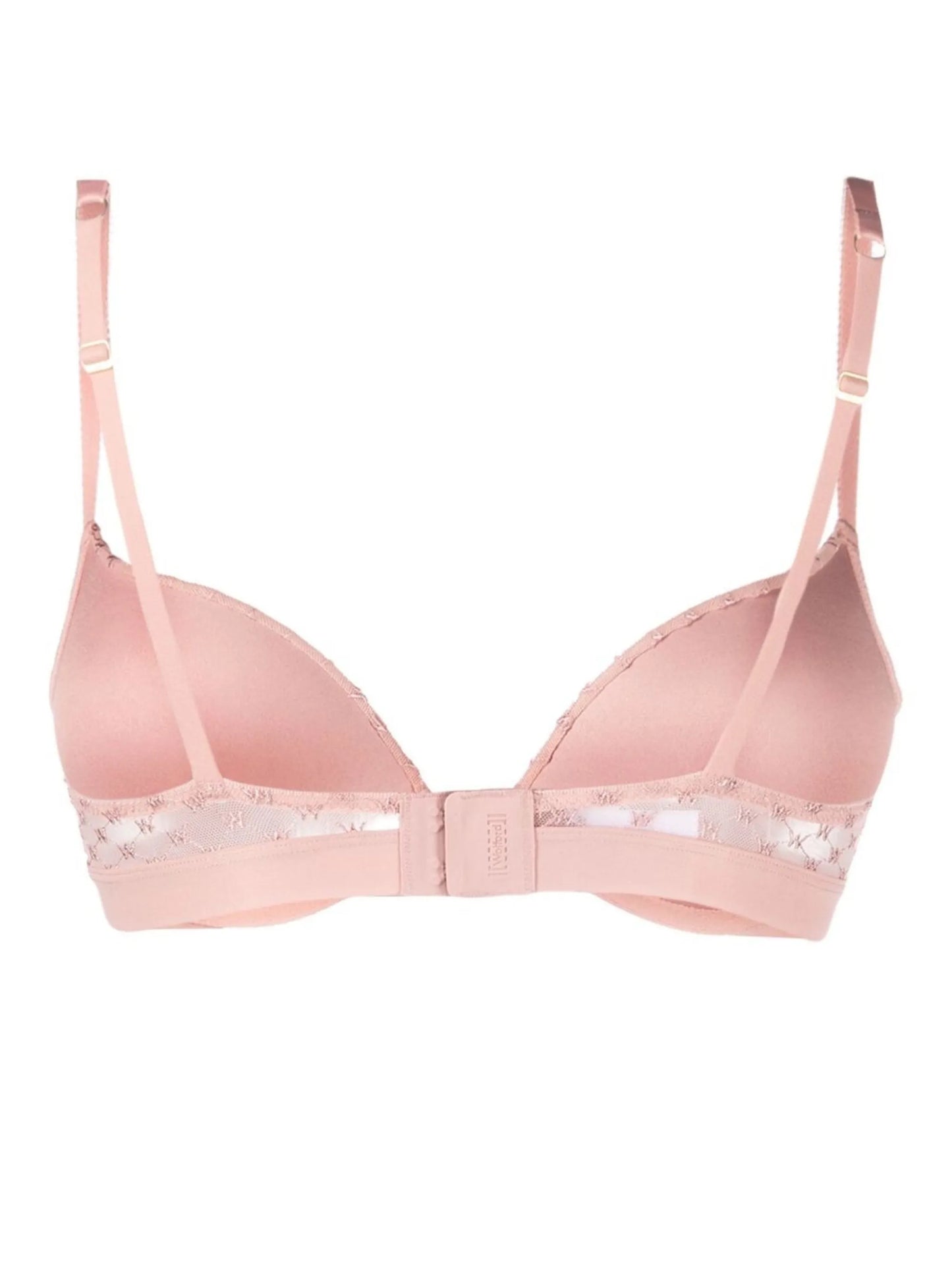 logo-embroidered demi-cup bra