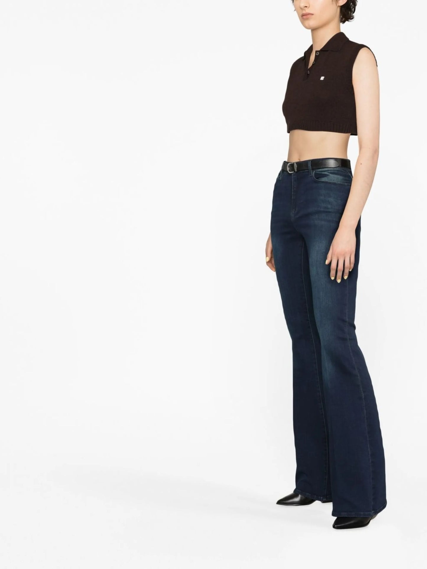 low-rise flared jeans