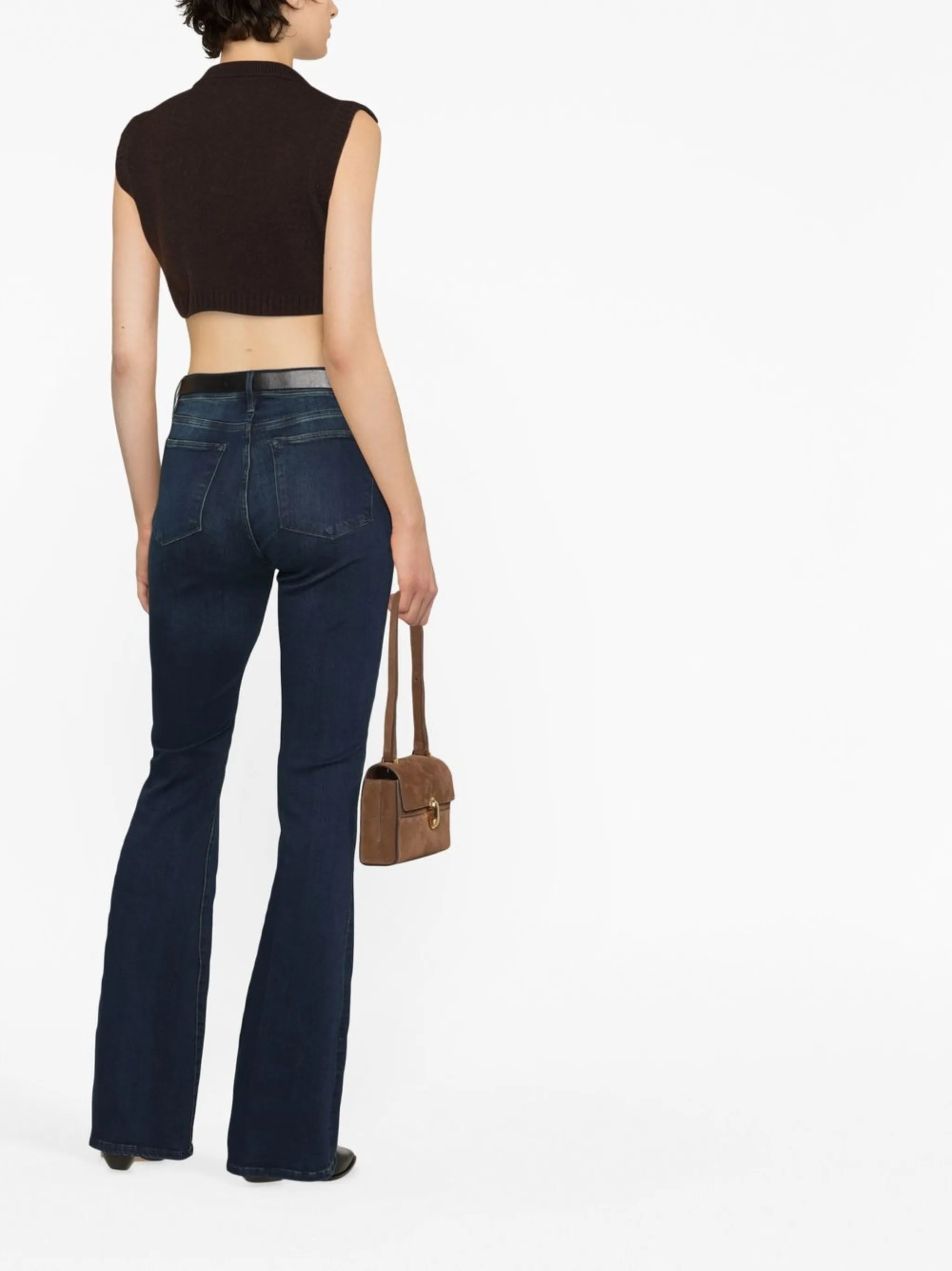 low-rise flared jeans
