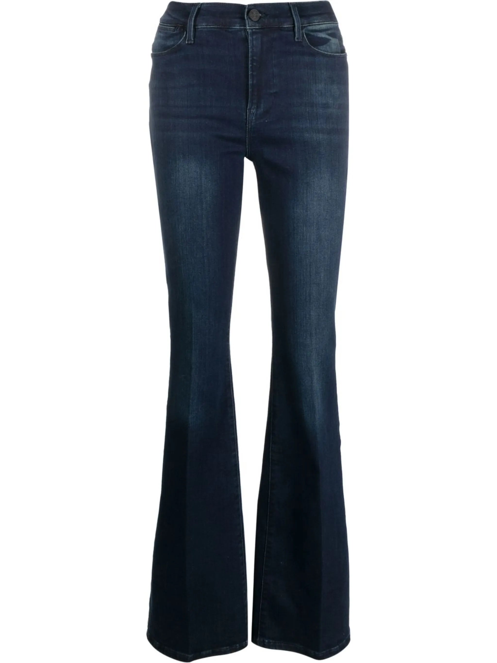 low-rise flared jeans