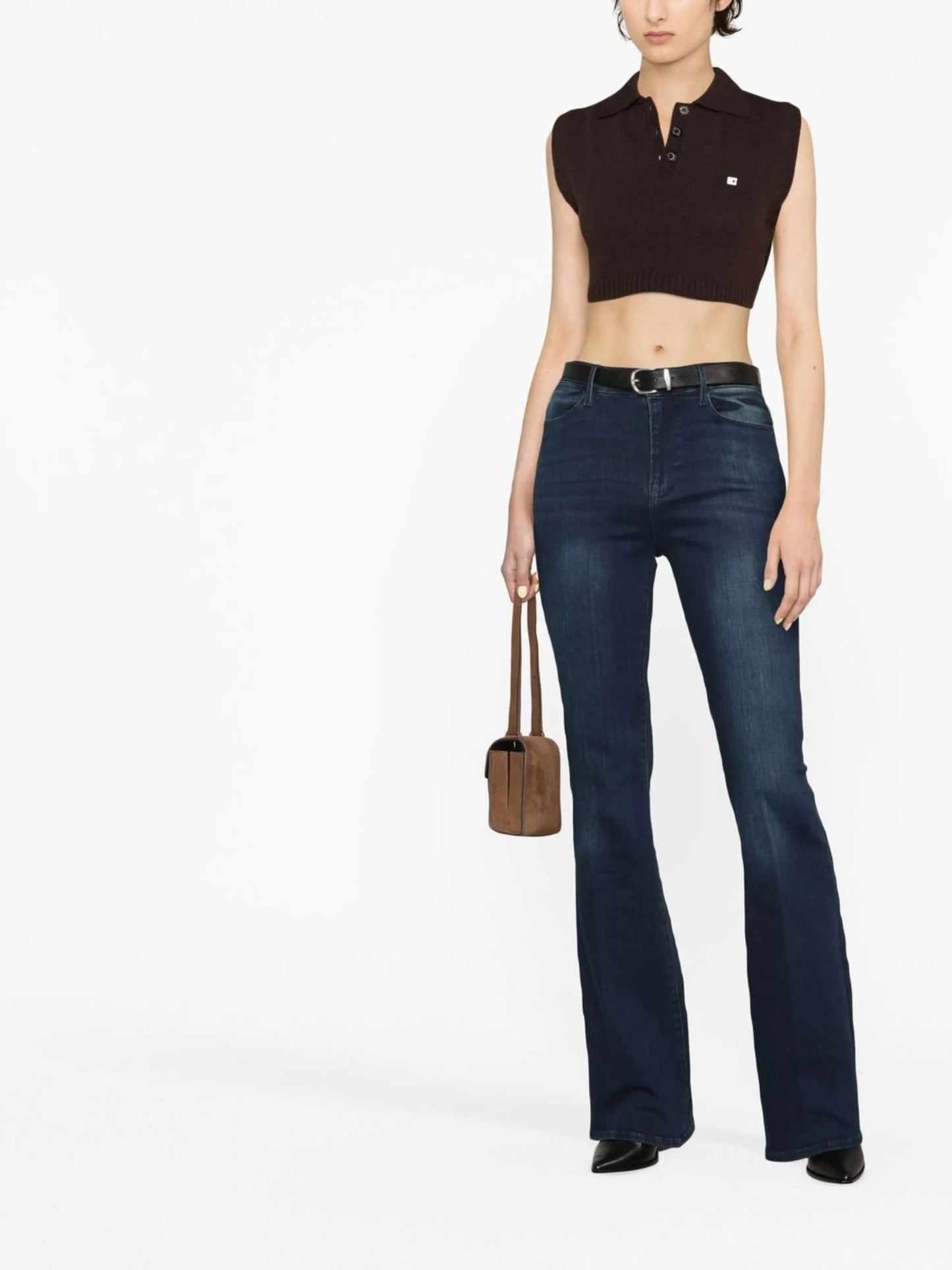 low-rise flared jeans