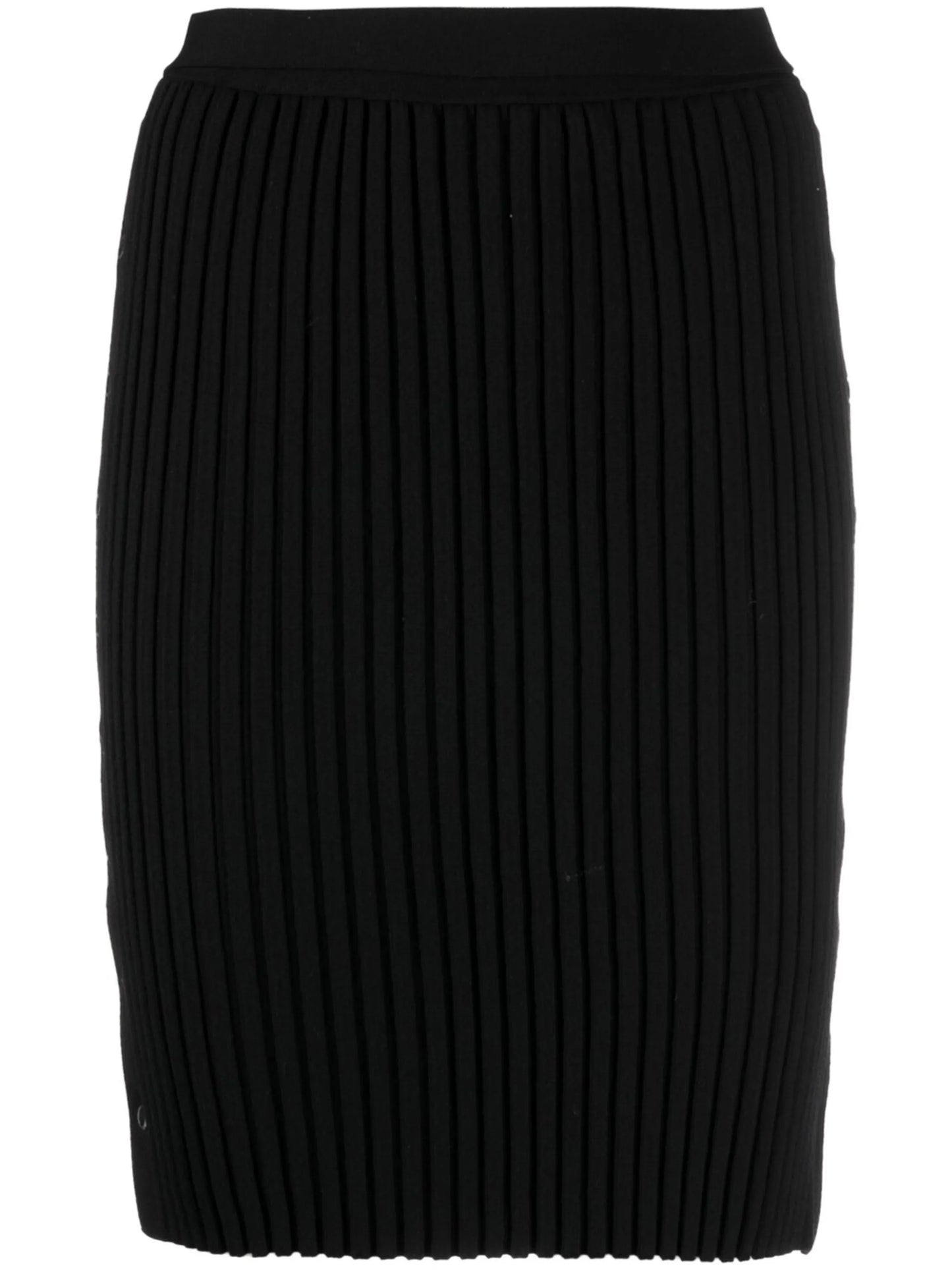 high-waisted ribbed-knit skirt