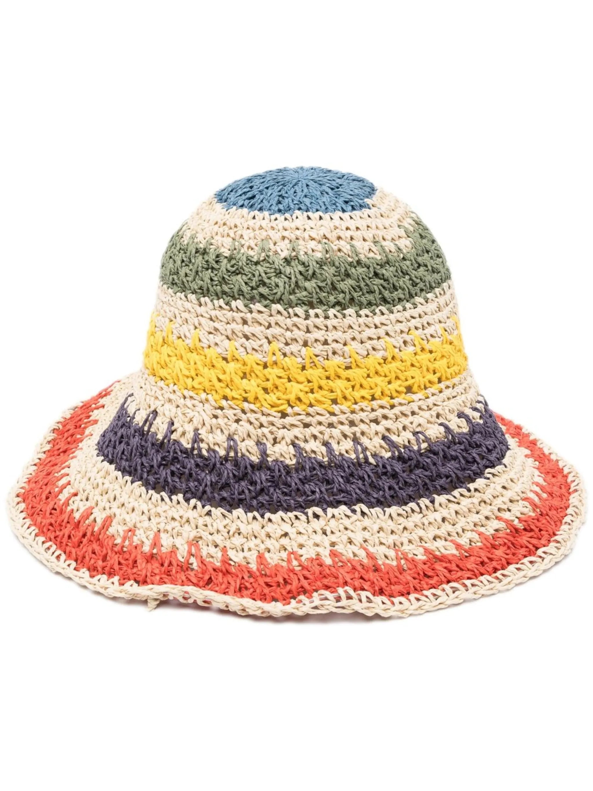 striped knitted bucket