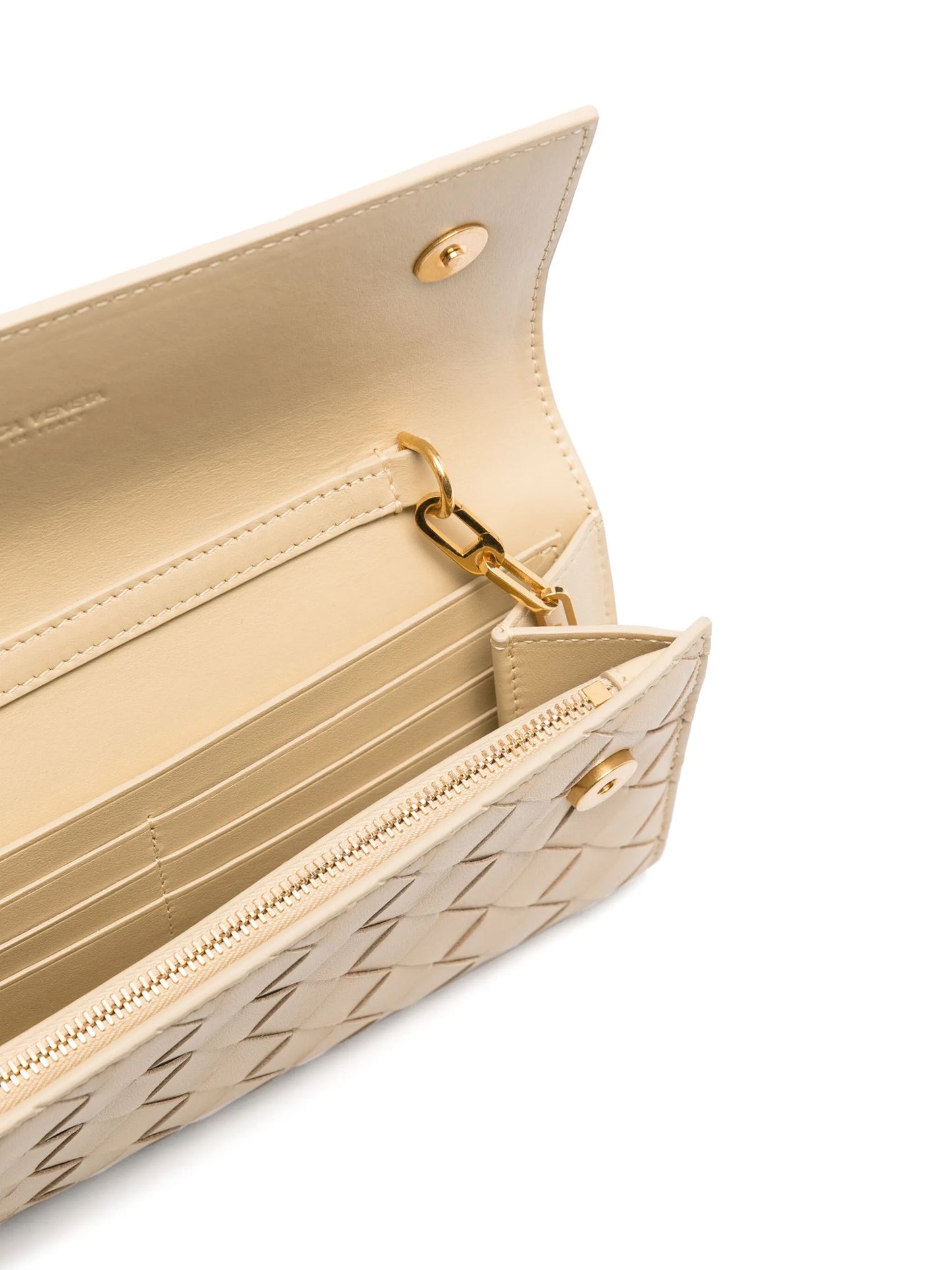 Intrecciato leather clutch bag