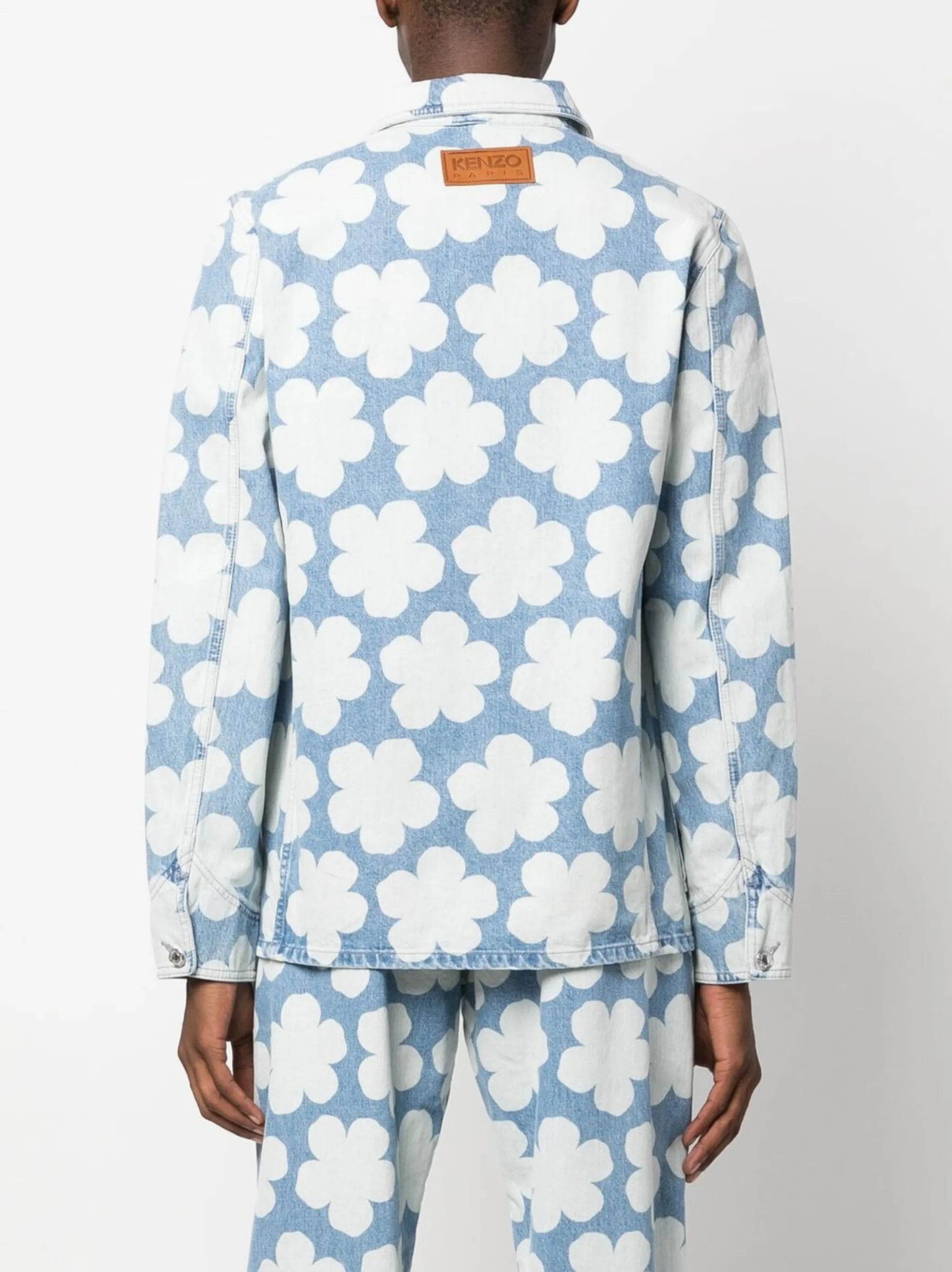 floral-print denim jacket