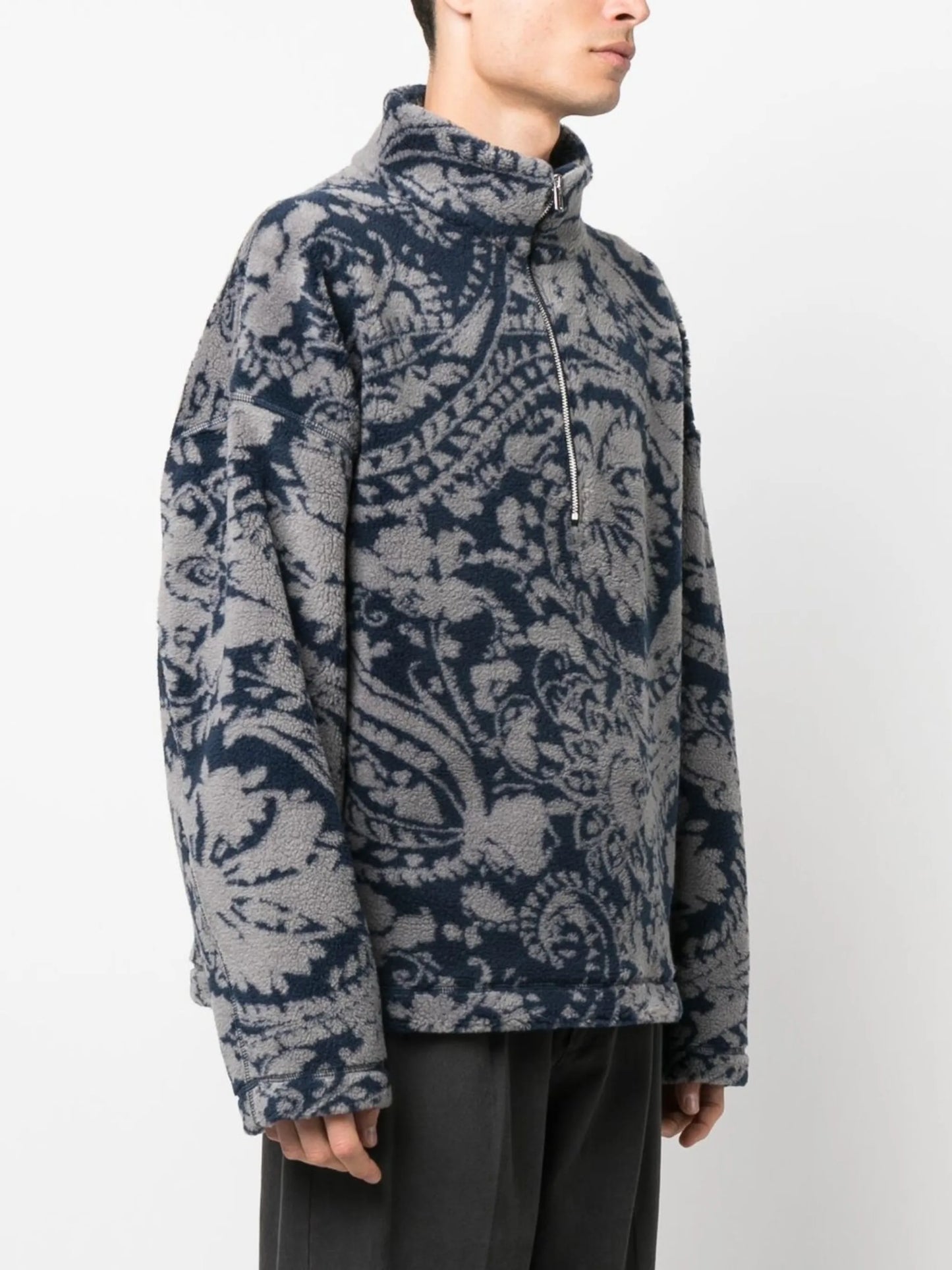 paisley-print fleece sweatshirt