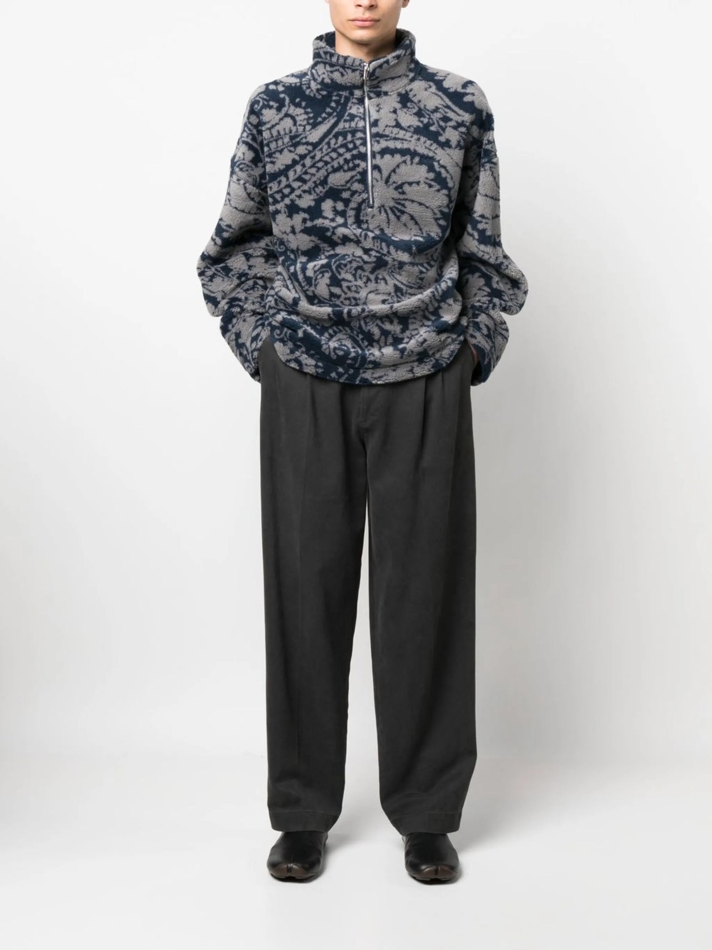 paisley-print fleece sweatshirt