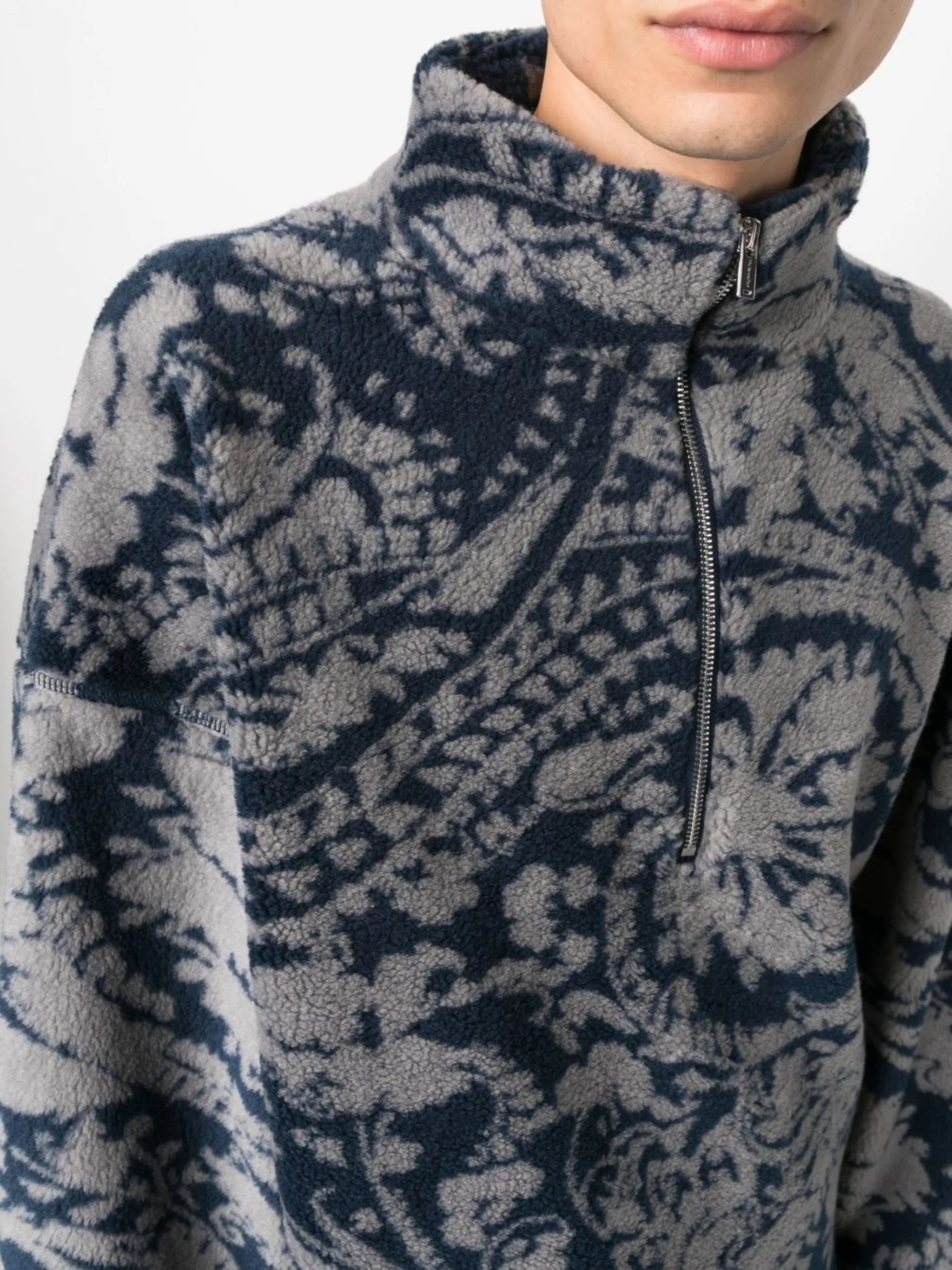 paisley-print fleece sweatshirt