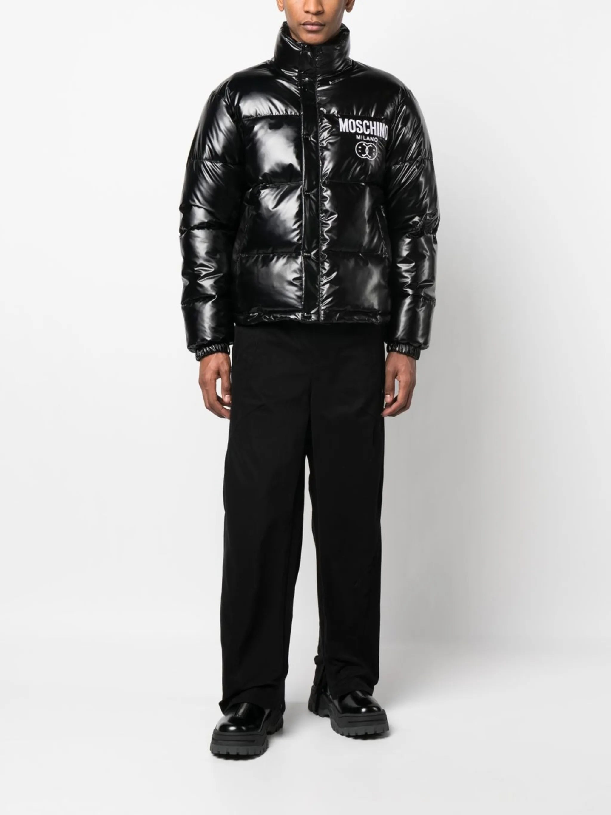logo-print padded jacket