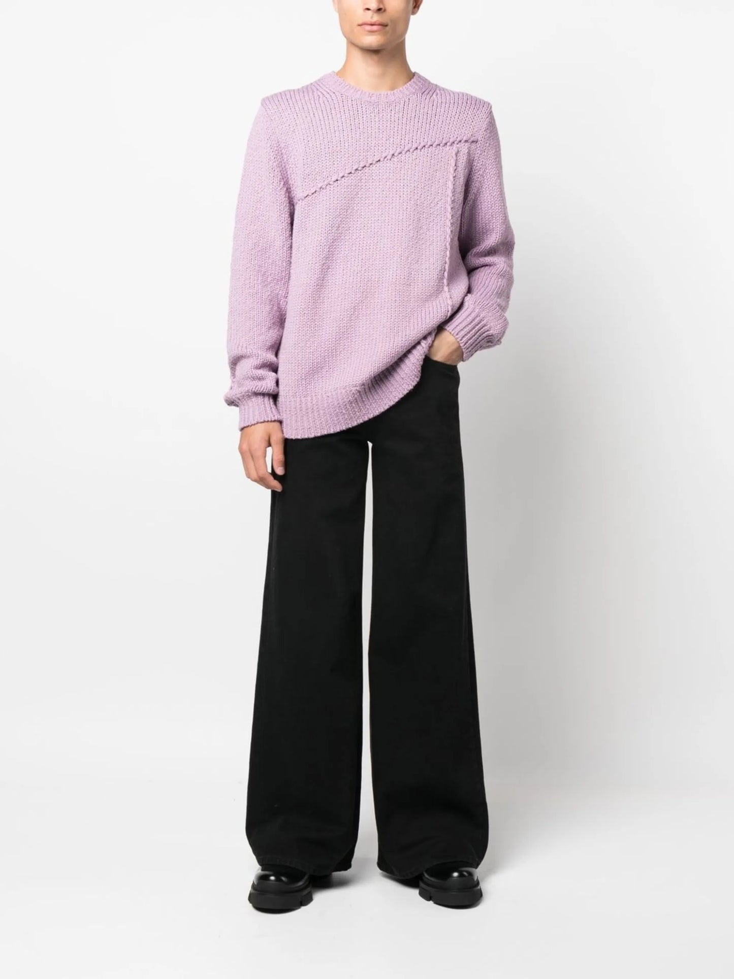 seamed knitted jumper