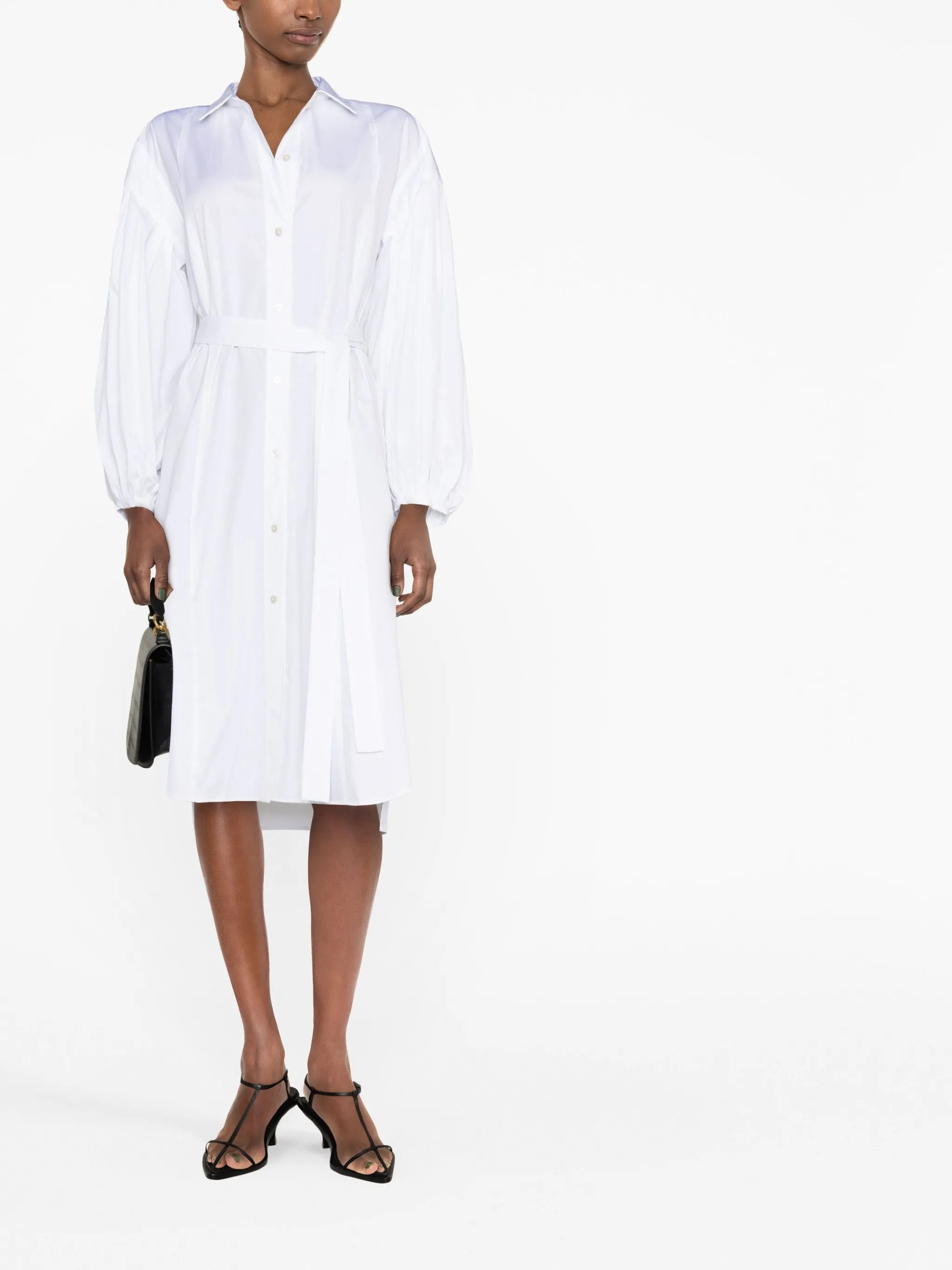 long puff-sleeved dress
