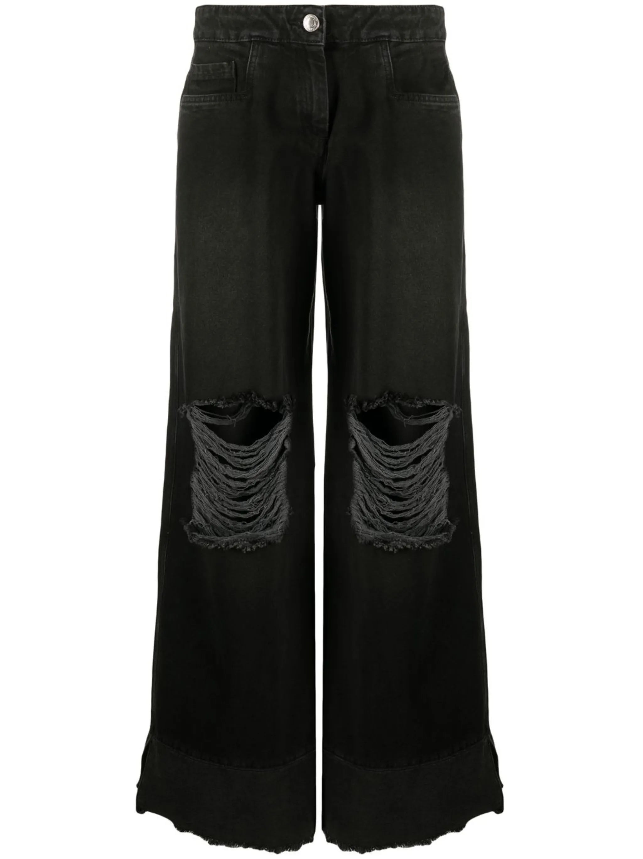 Rowena distressed wide-leg jeans