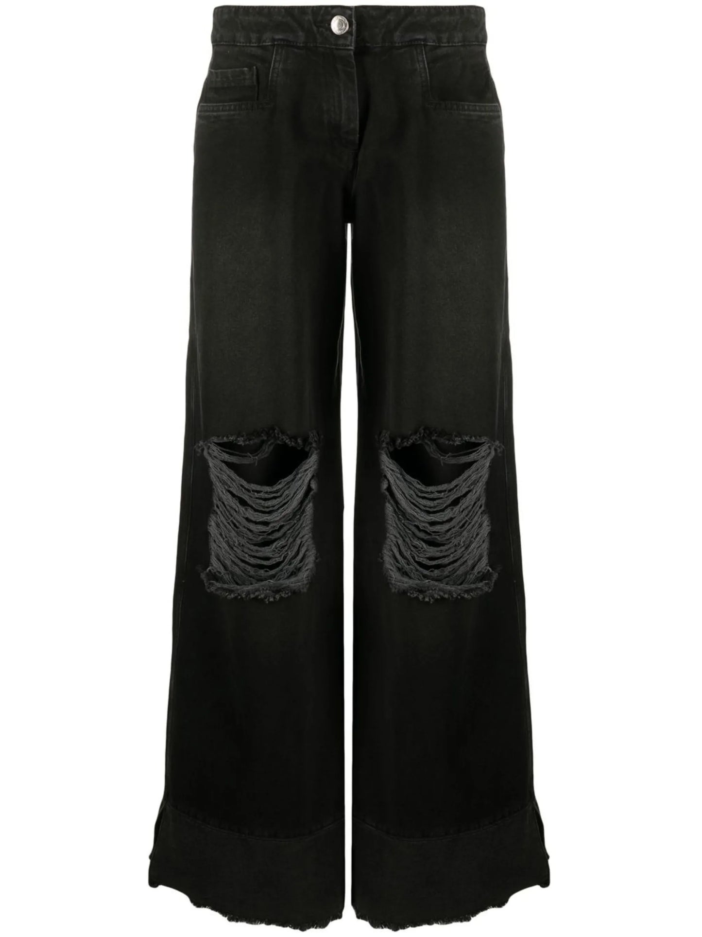 Rowena distressed wide-leg jeans