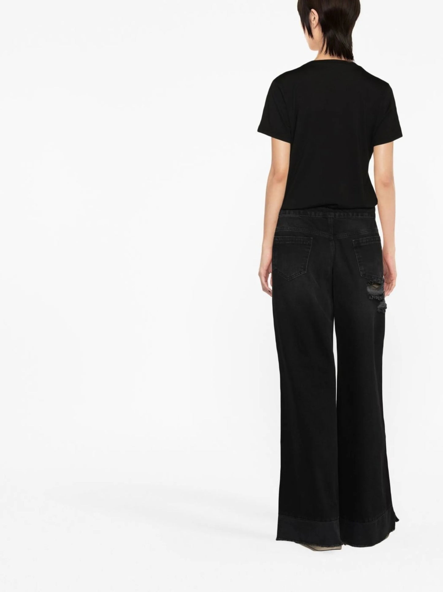 Rowena distressed wide-leg jeans
