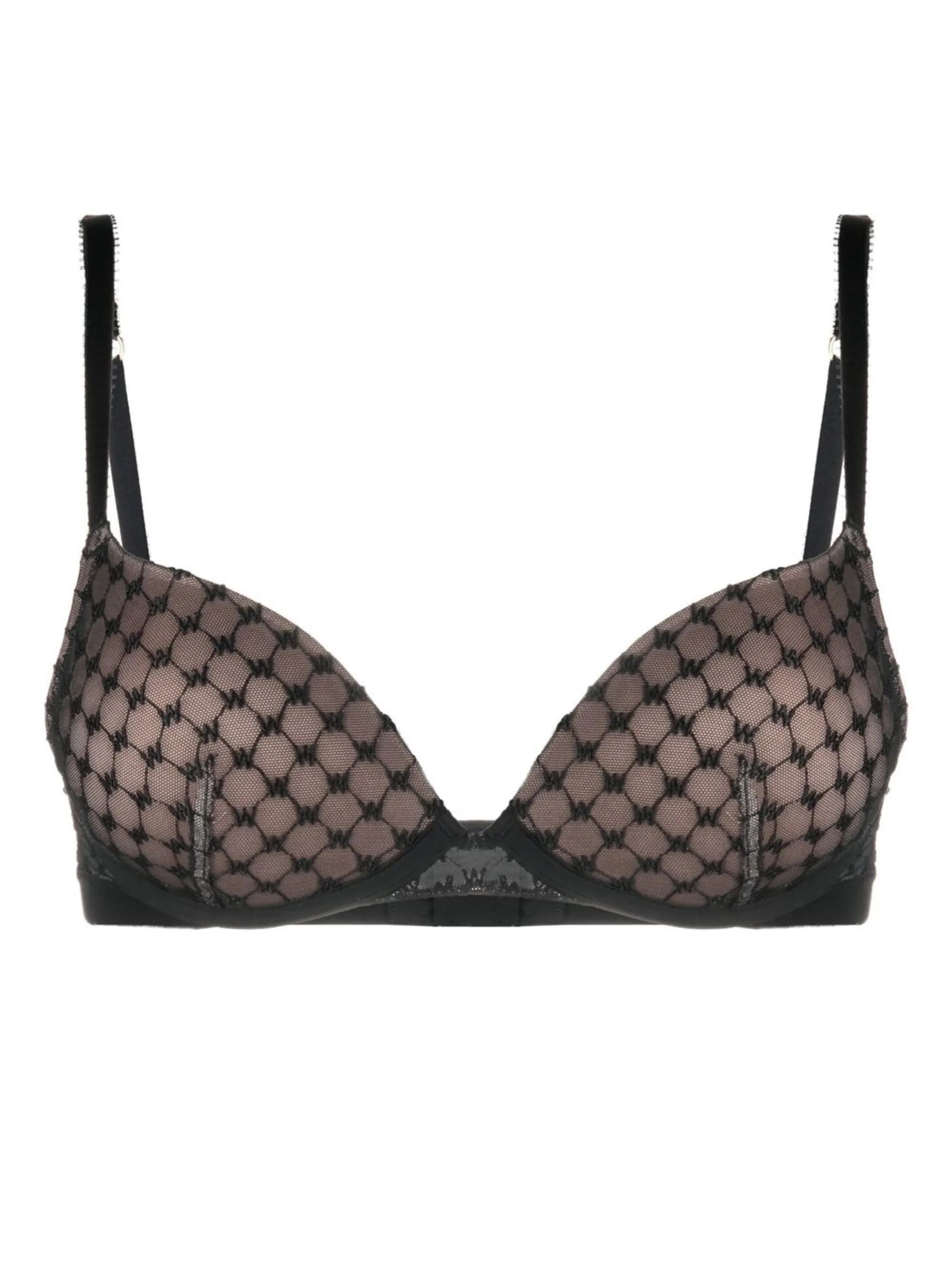 monogram-pattern demi bra
