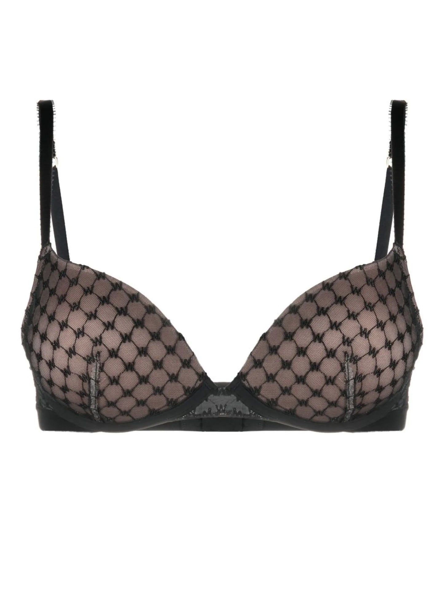 monogram-pattern demi bra