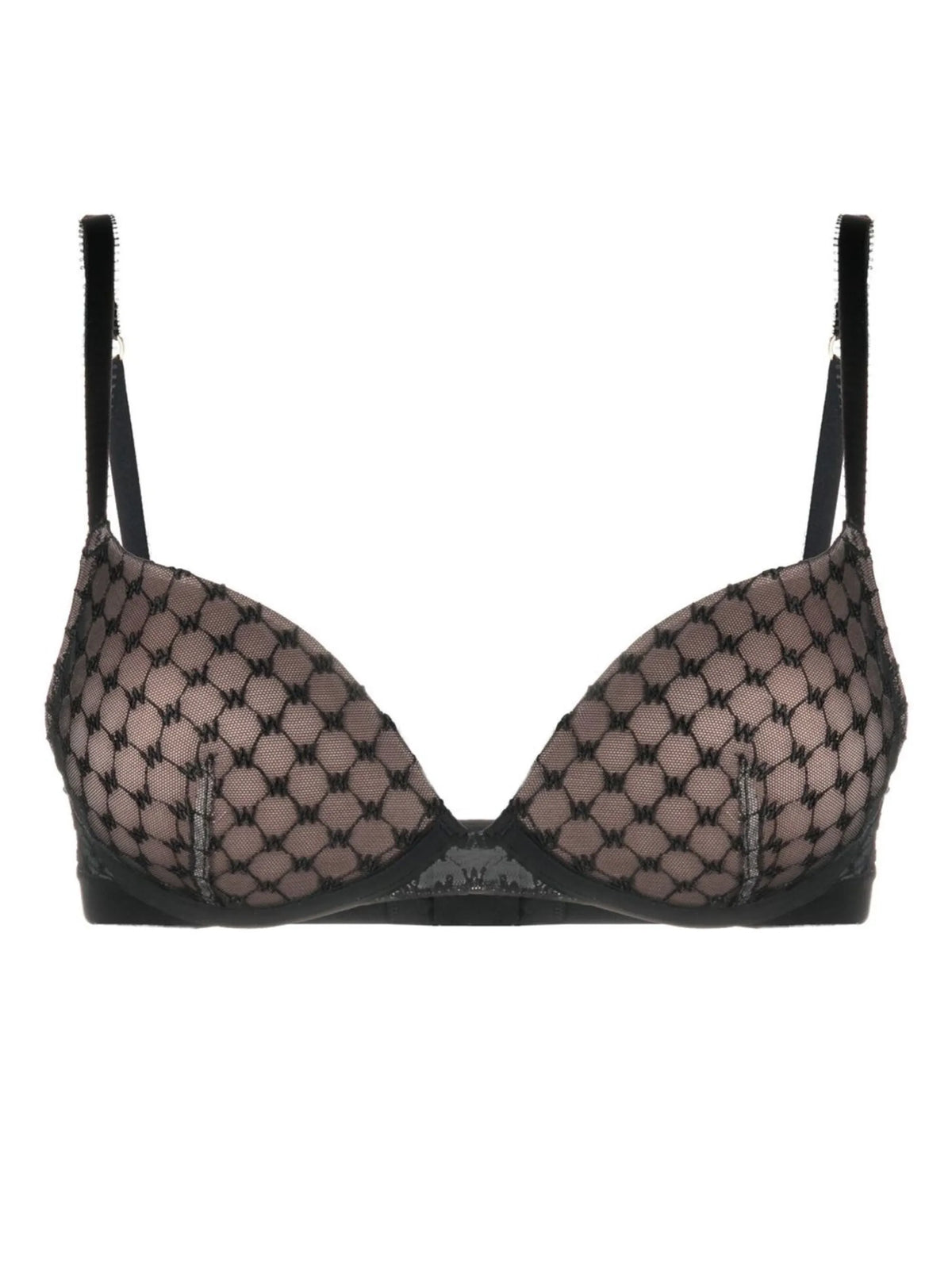 monogram-pattern demi bra