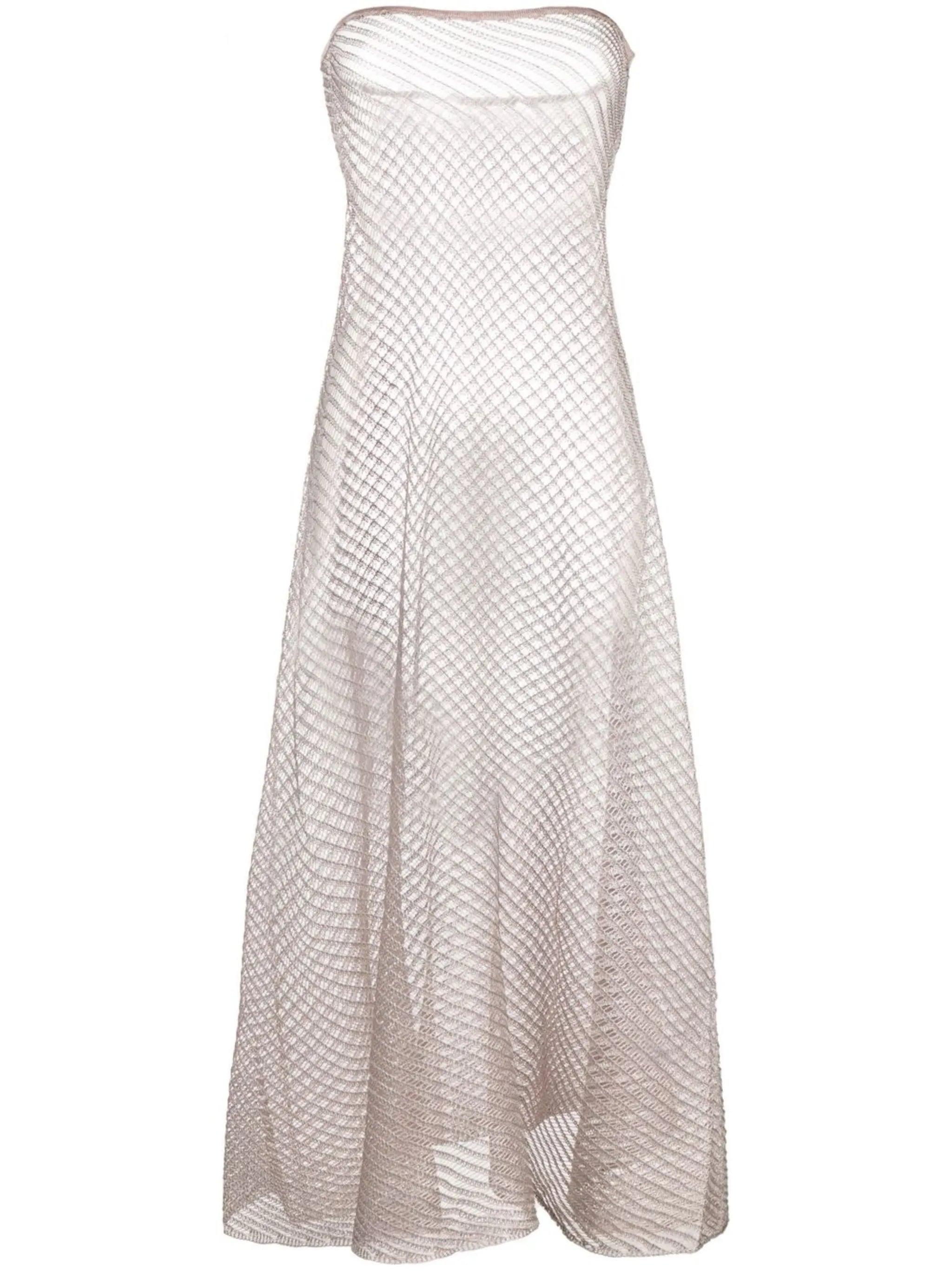Moire sheer knitted dress