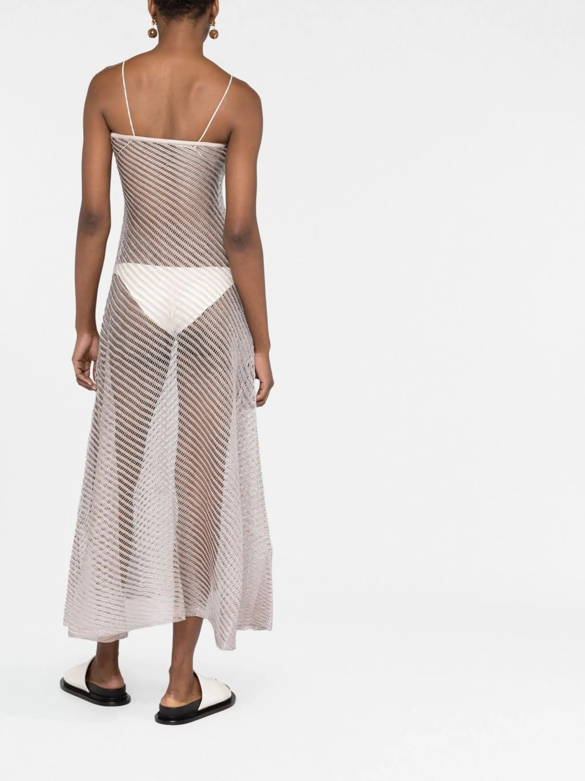 Moire sheer knitted dress
