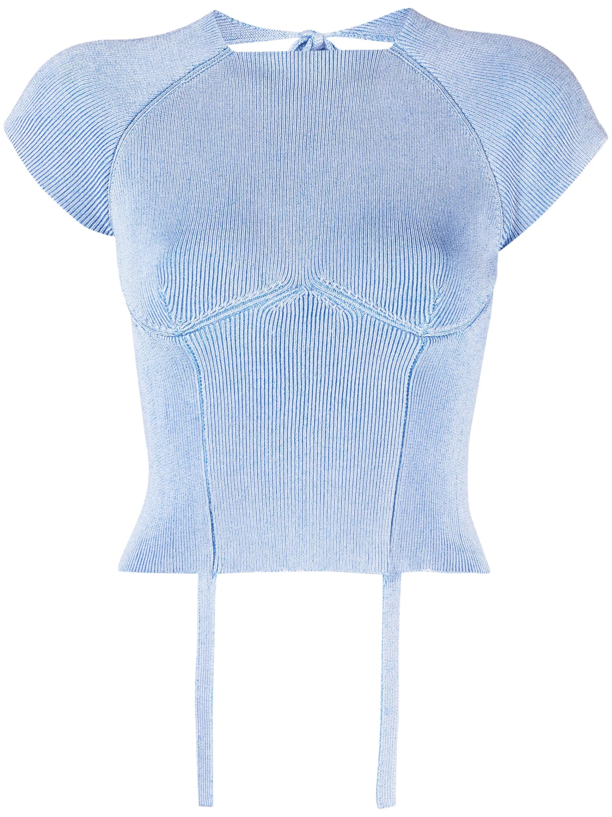 open-back short-sleeve top