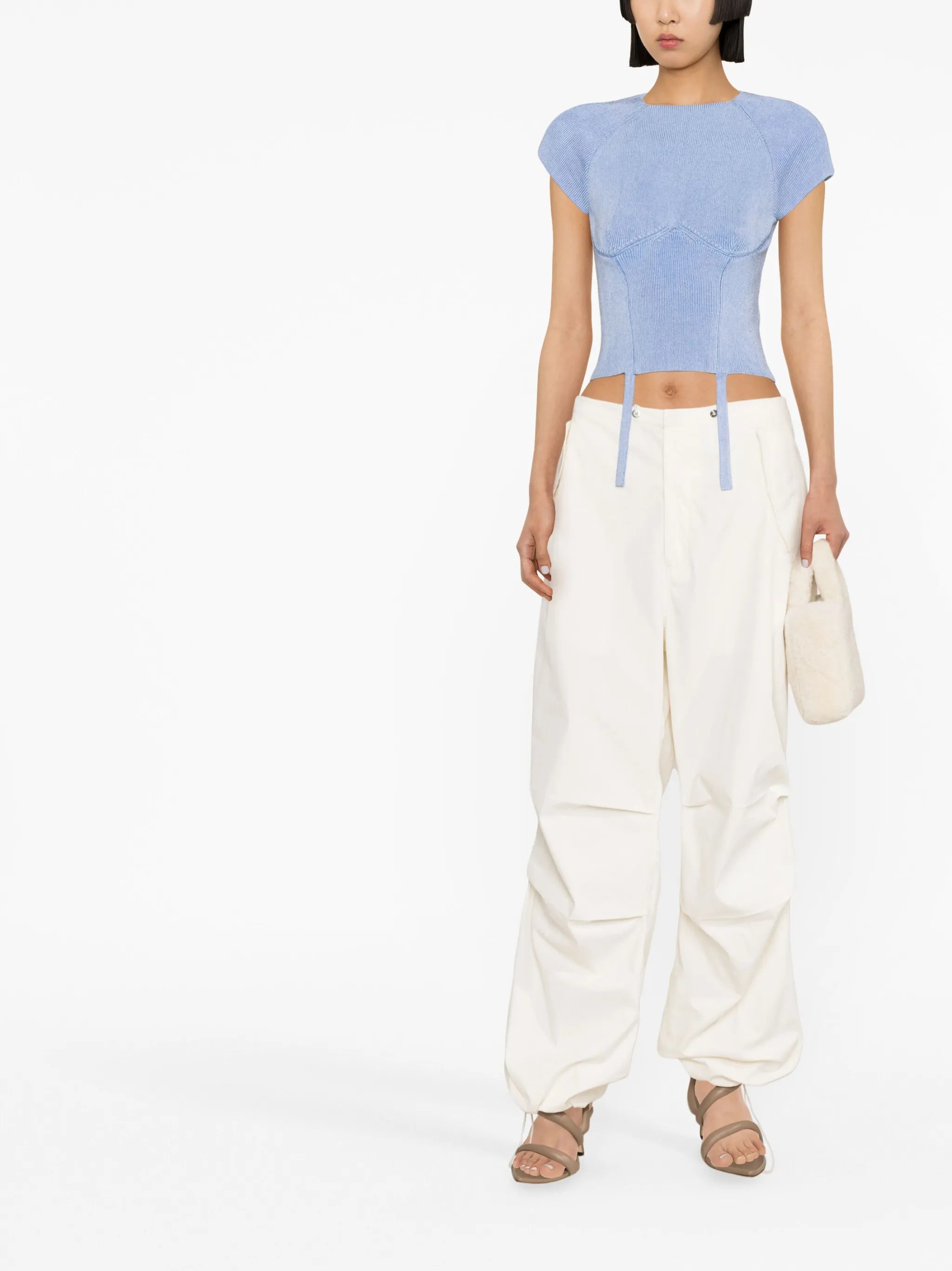 open-back short-sleeve top
