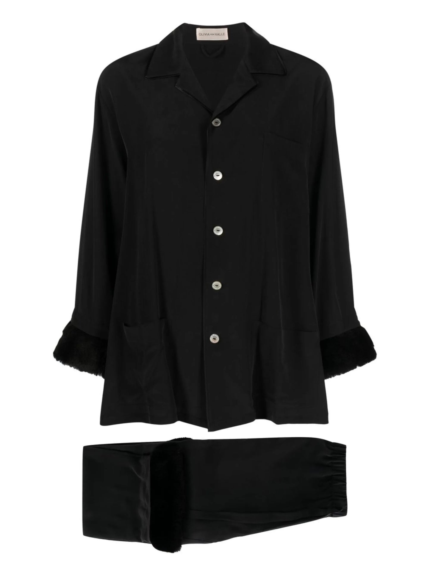 Casablanca contrast-cuff pajama set