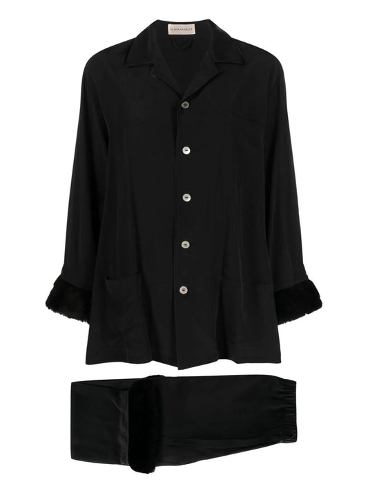 Casablanca contrast-cuff pajama set