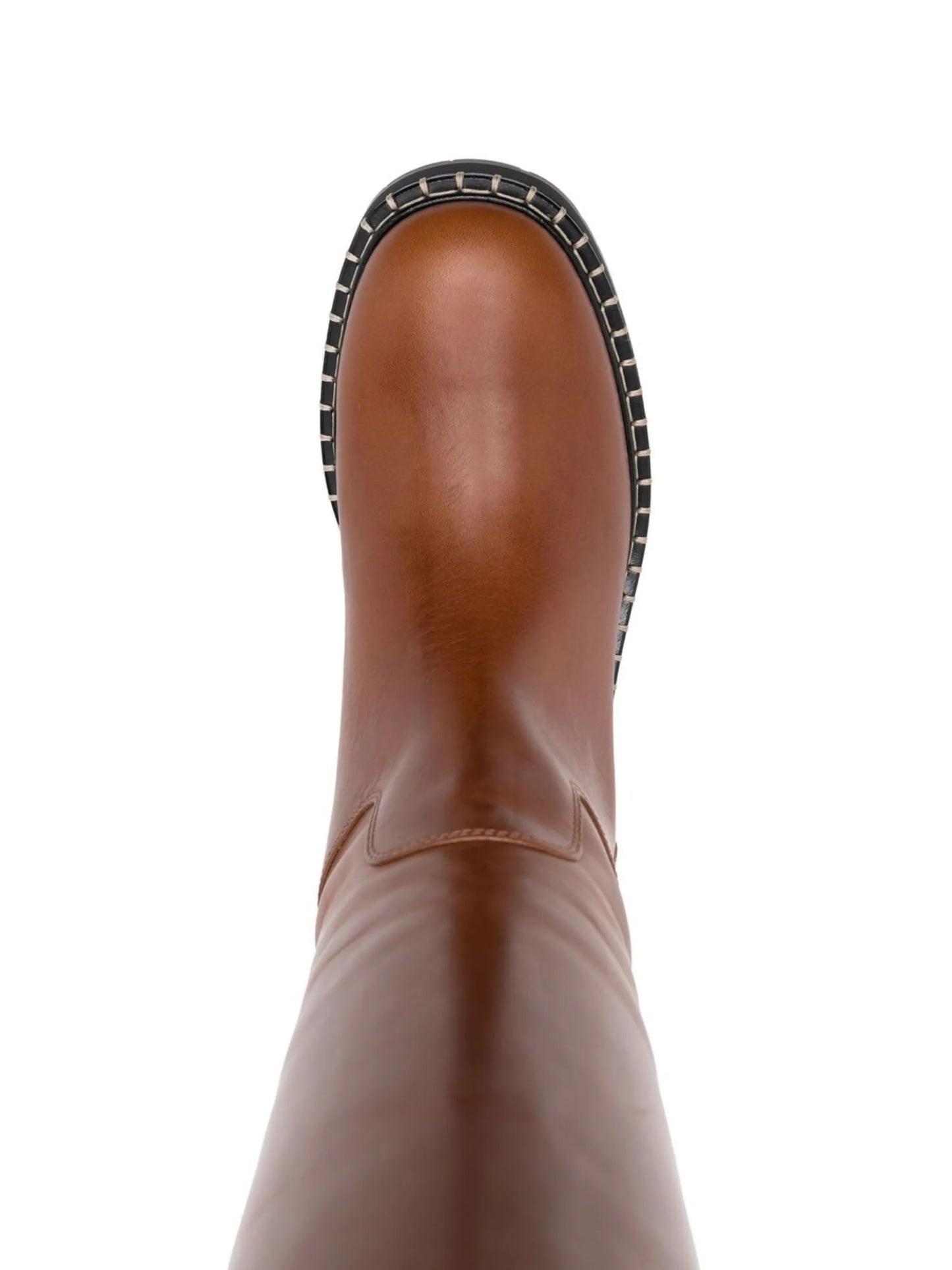 knee-length contrast-stitch boots
